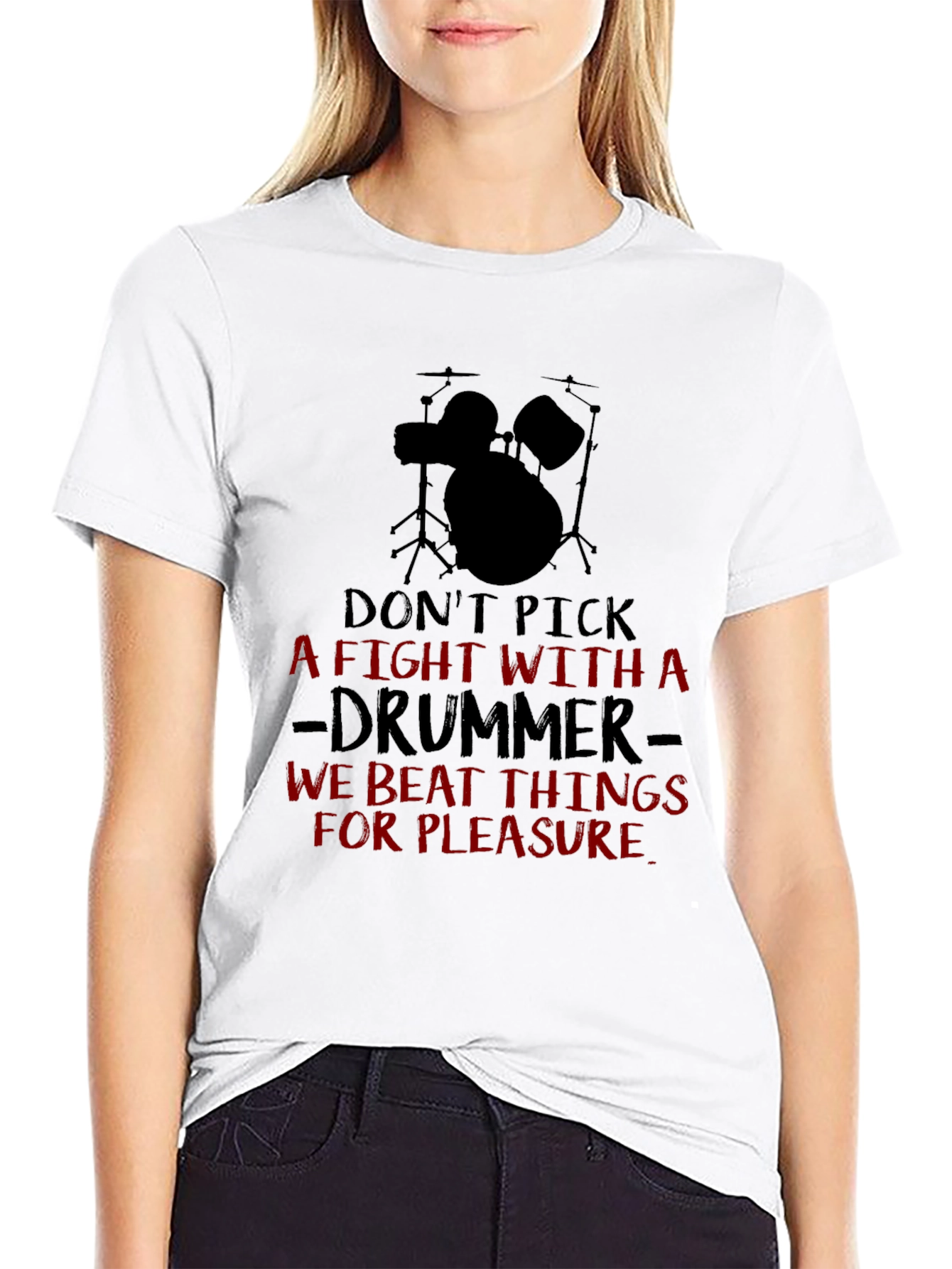 Dont Pick A Fight Drummer Black T-Shirt