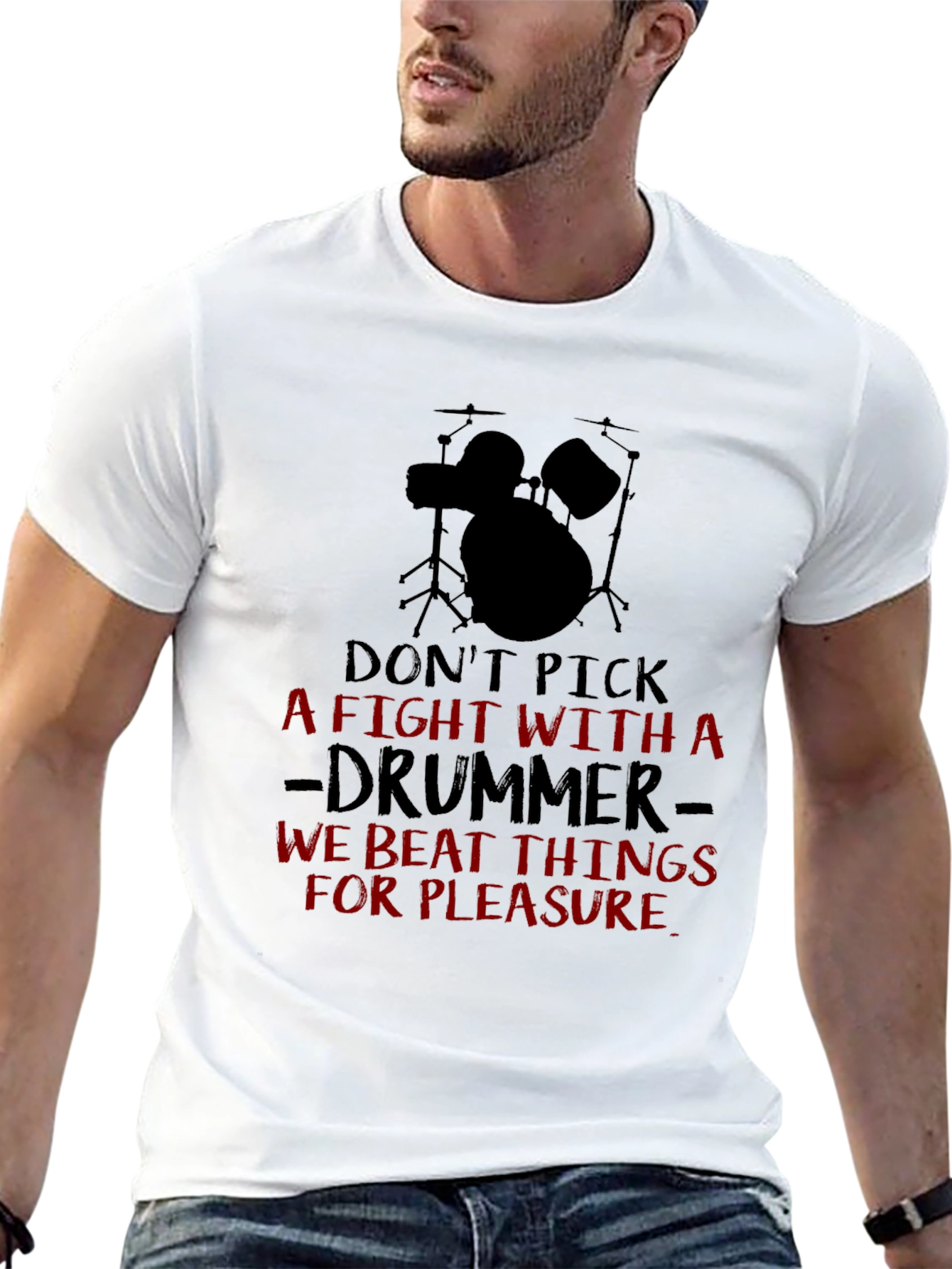 Dont Pick A Fight Drummer Black T-Shirt