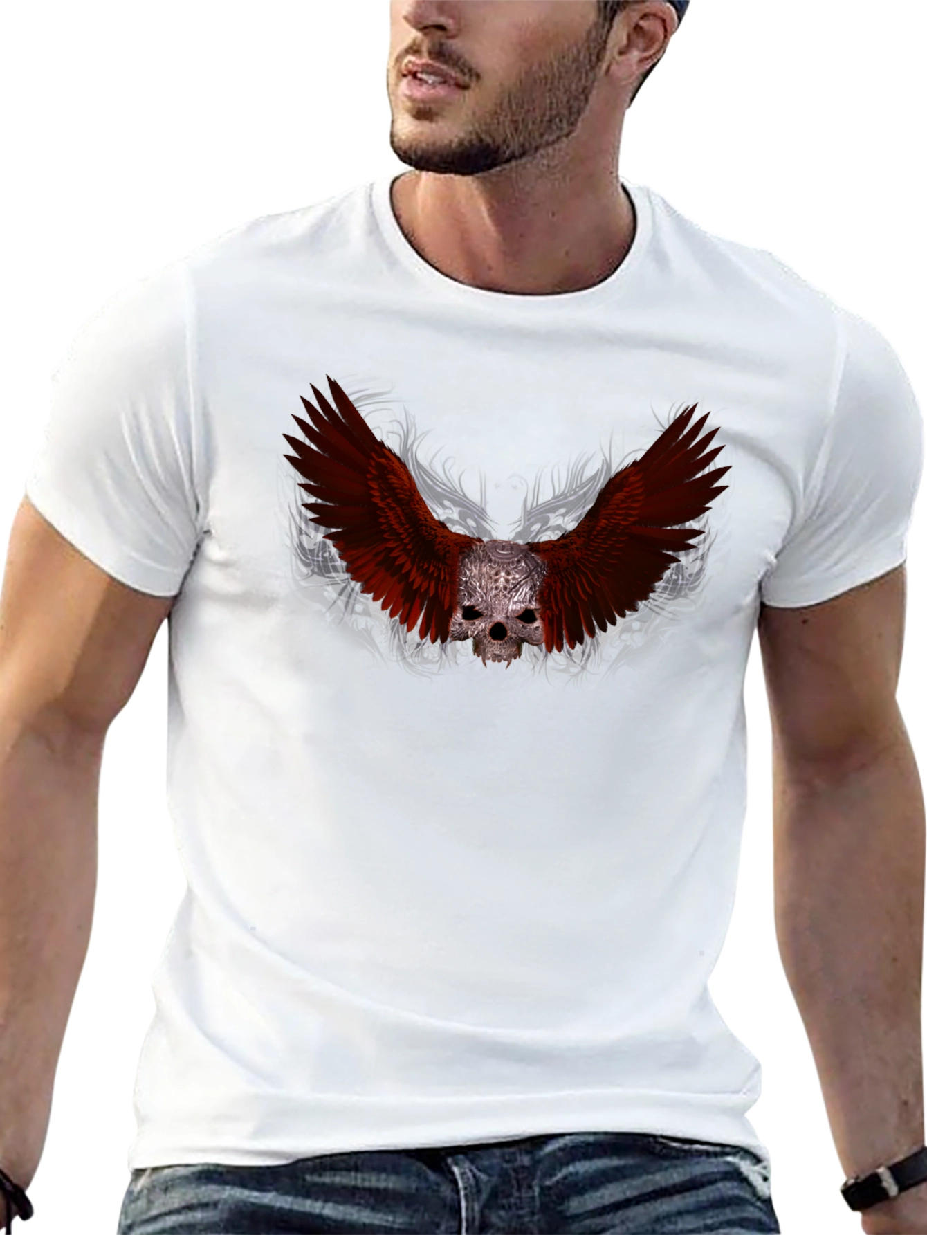 Skull Wings Graphic Tee - Edgy Style