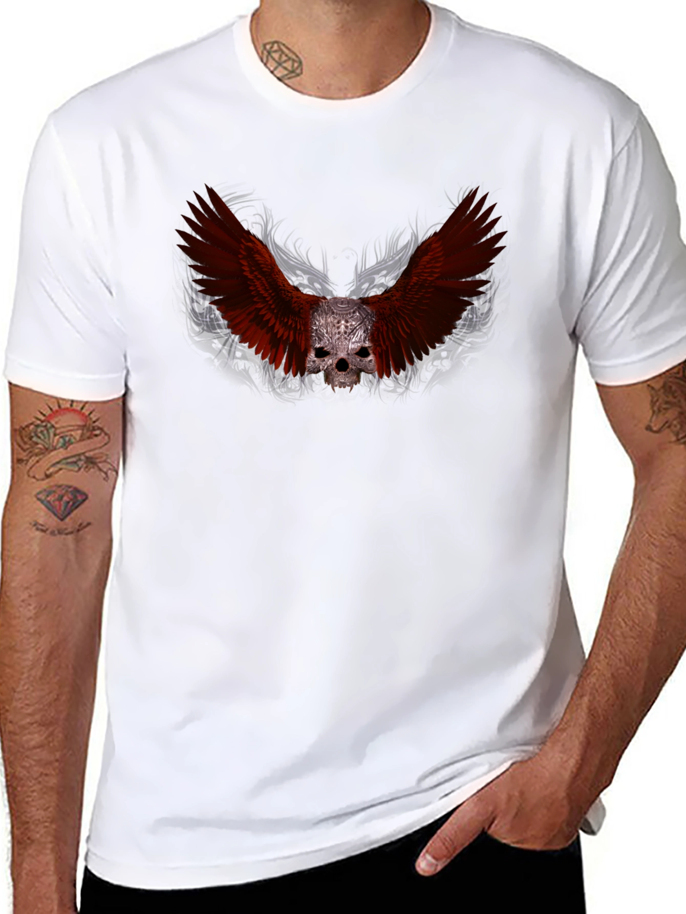 Skull Wings Graphic Tee - Edgy Style
