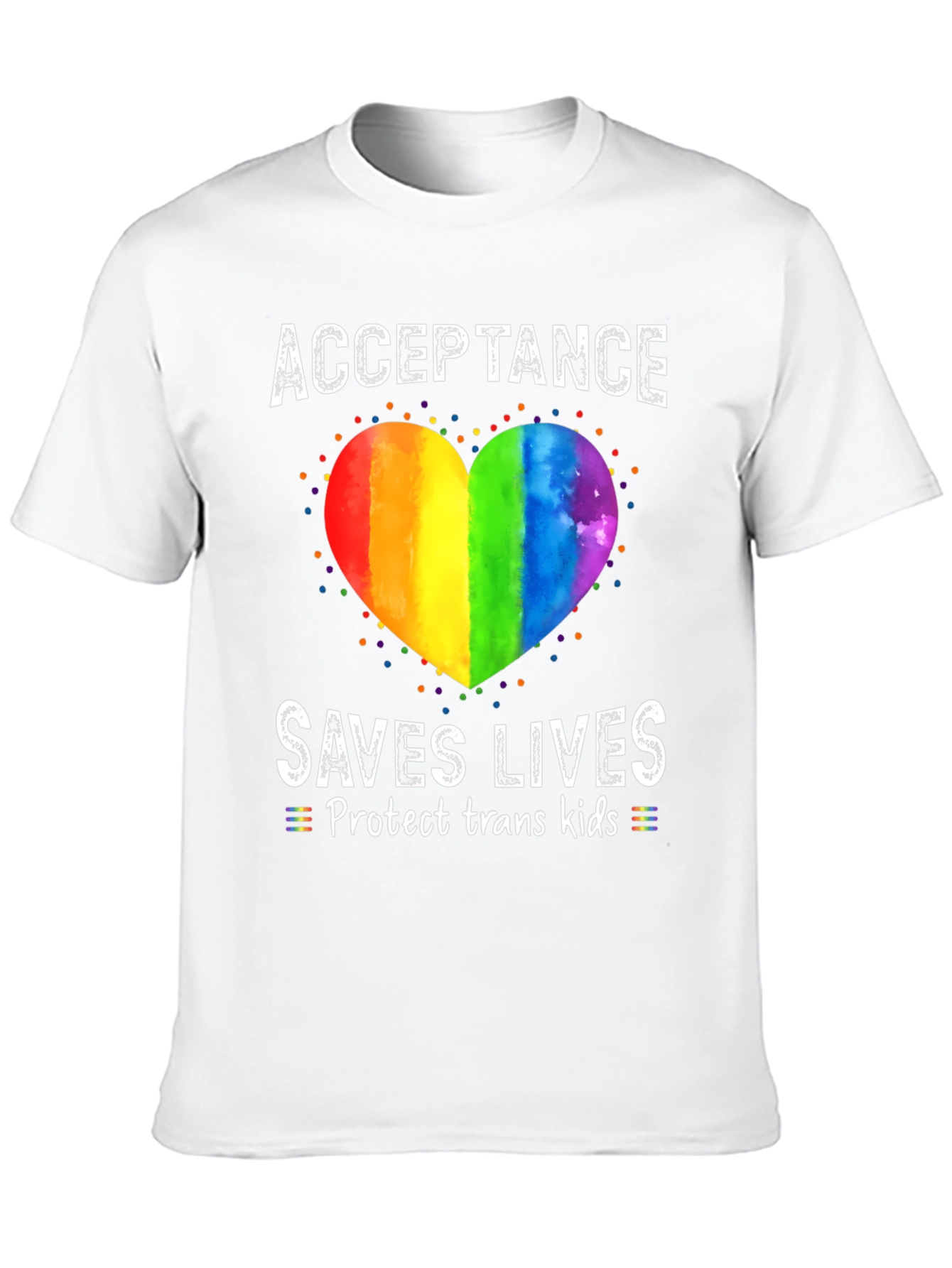 Acceptance Saves Lives Rainbow Heart T-Shirt