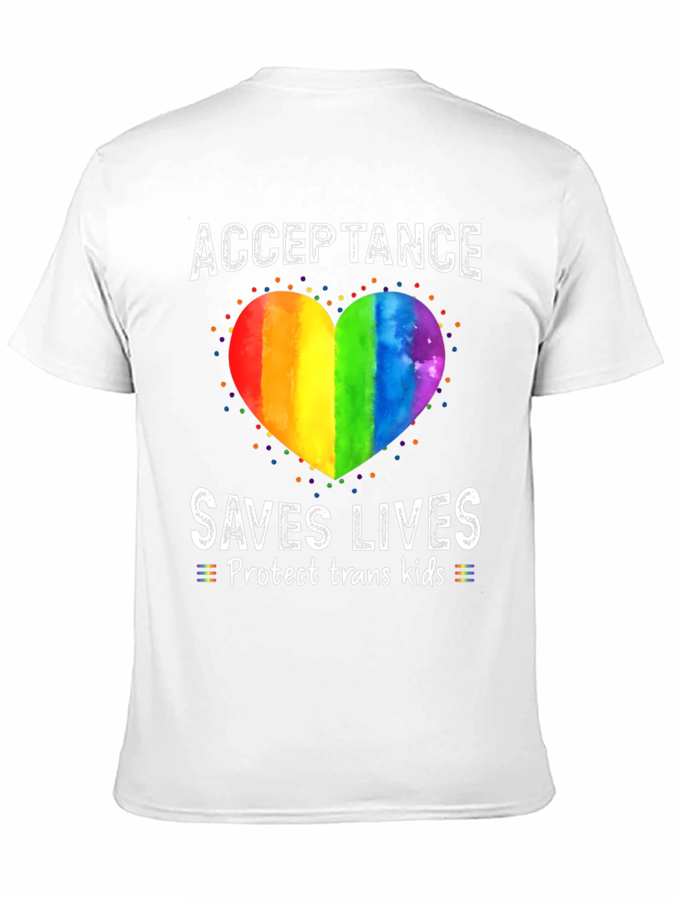 Acceptance Saves Lives Rainbow Heart T-Shirt
