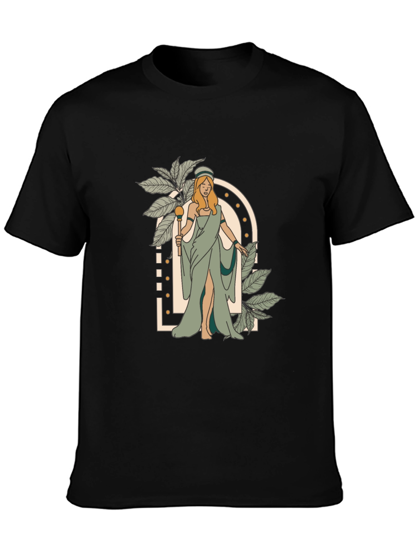 Goddess Graphic Tee - Black Cotton T-Shirt