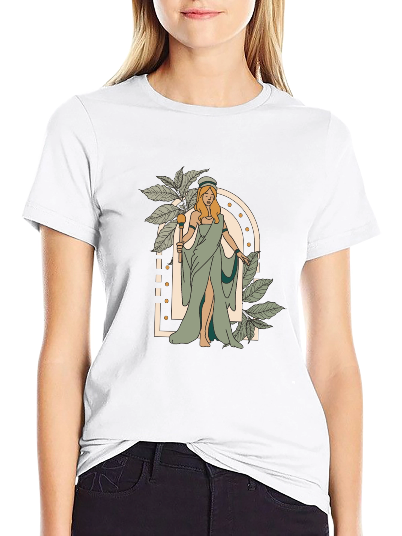 Goddess Graphic Tee - Black Cotton T-Shirt