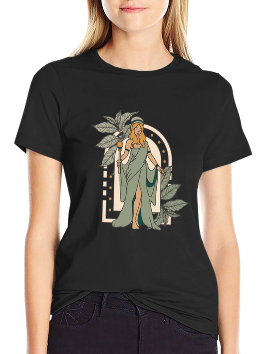 Goddess Graphic Tee - Black Cotton T-Shirt