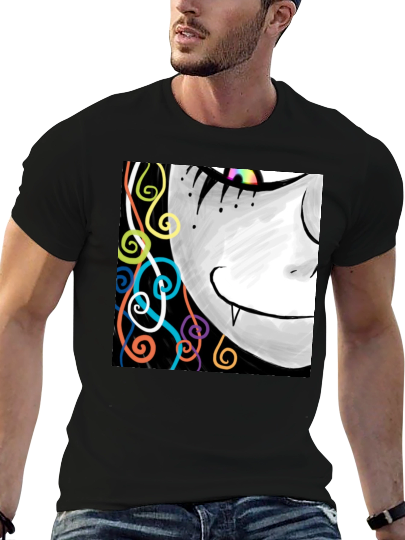 Funky Vampire Tee - Artistic Graphic Print