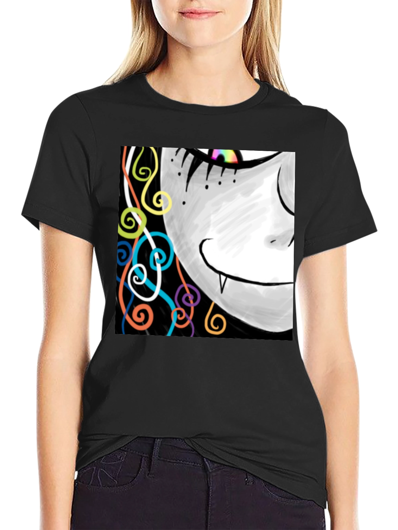 Funky Vampire Tee - Artistic Graphic Print