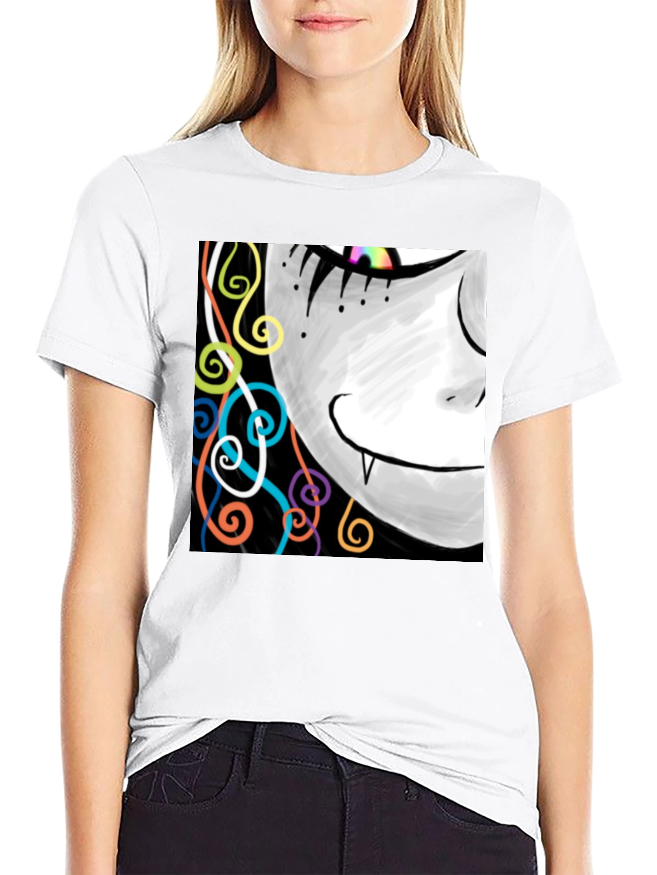 Funky Vampire Tee - Artistic Graphic Print