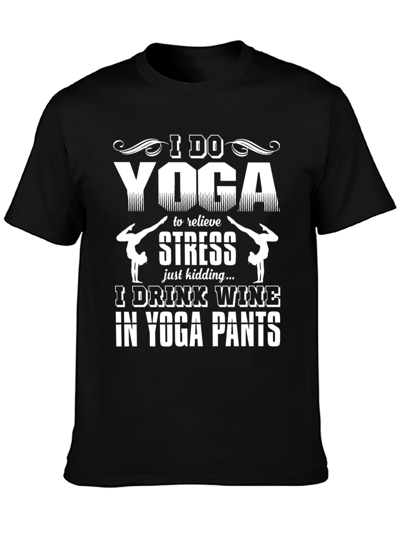 Funny Yoga & Wine Graphic T-Shirt