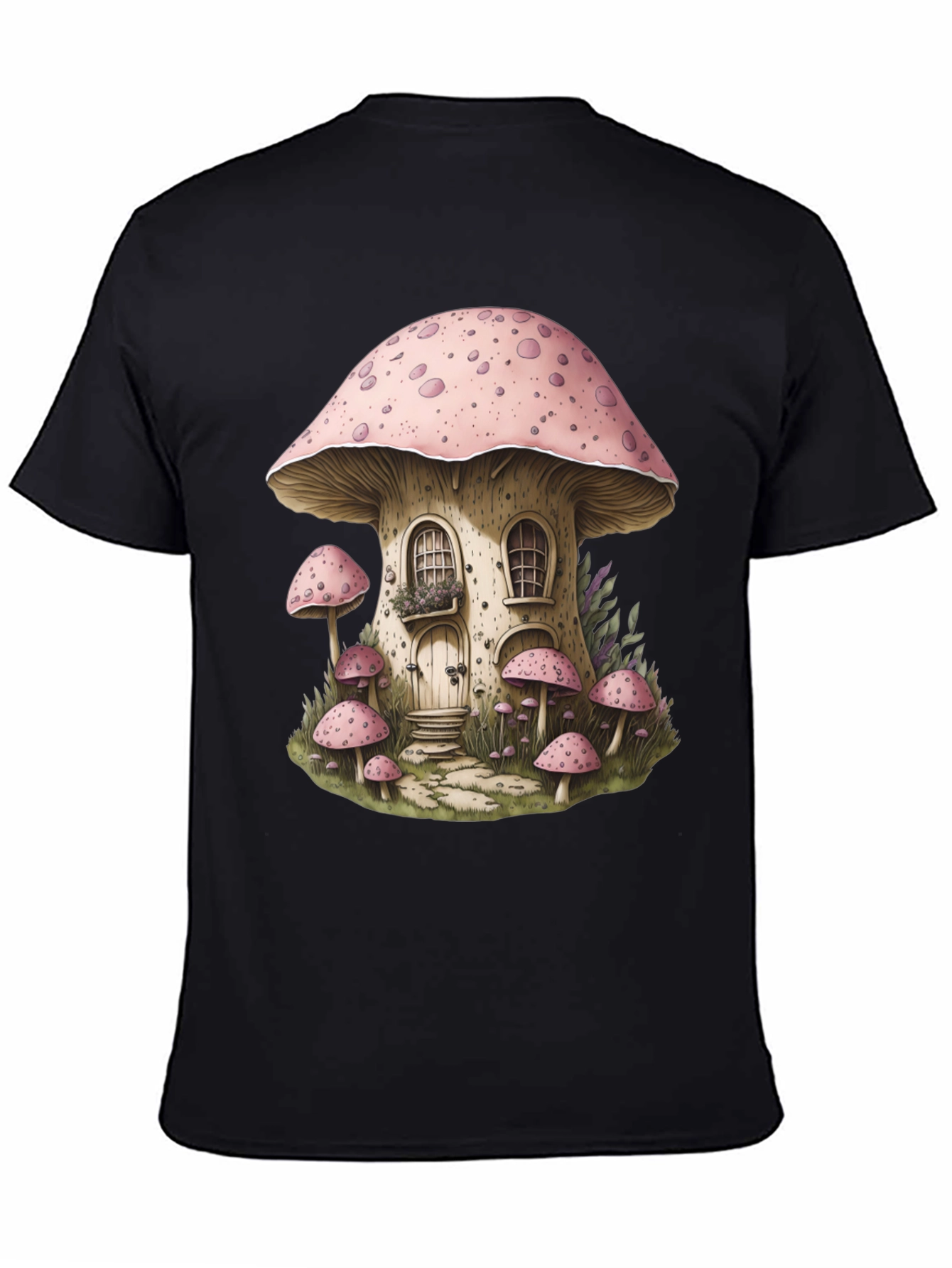 Mushroom House Graphic Tee - Whimsical Design
