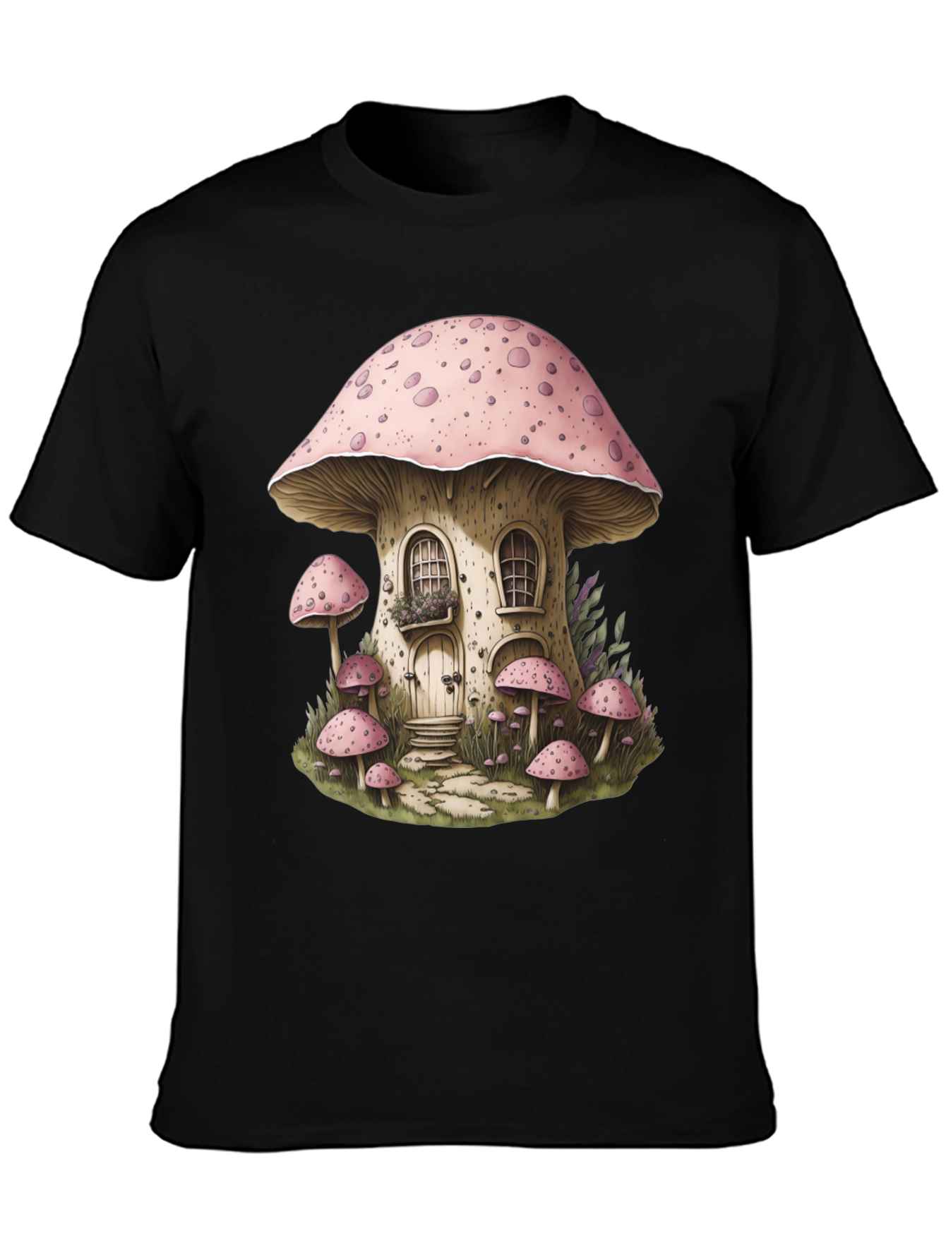 Mushroom House Graphic Tee - Whimsical Design