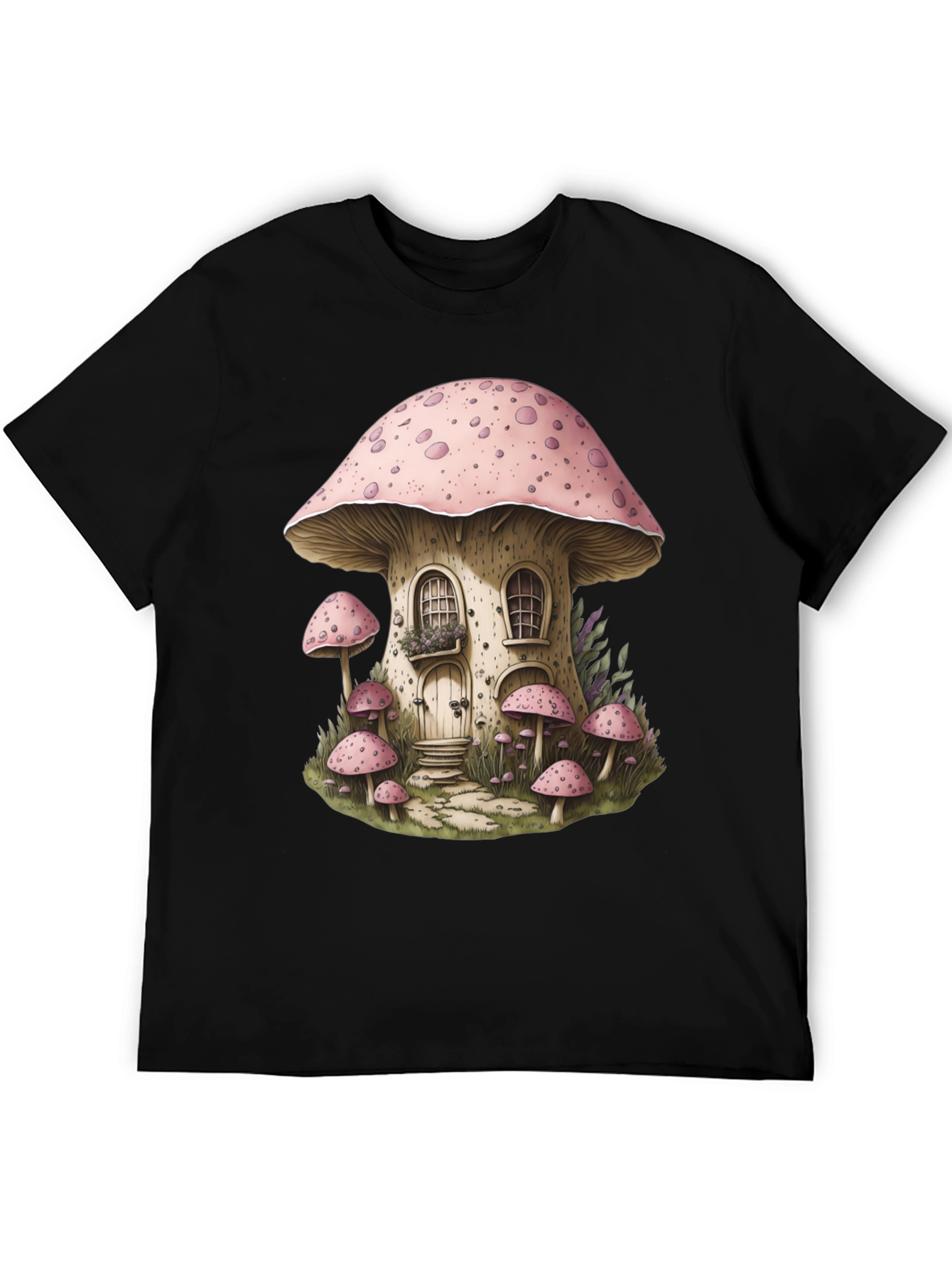Mushroom House Graphic Tee - Whimsical Design