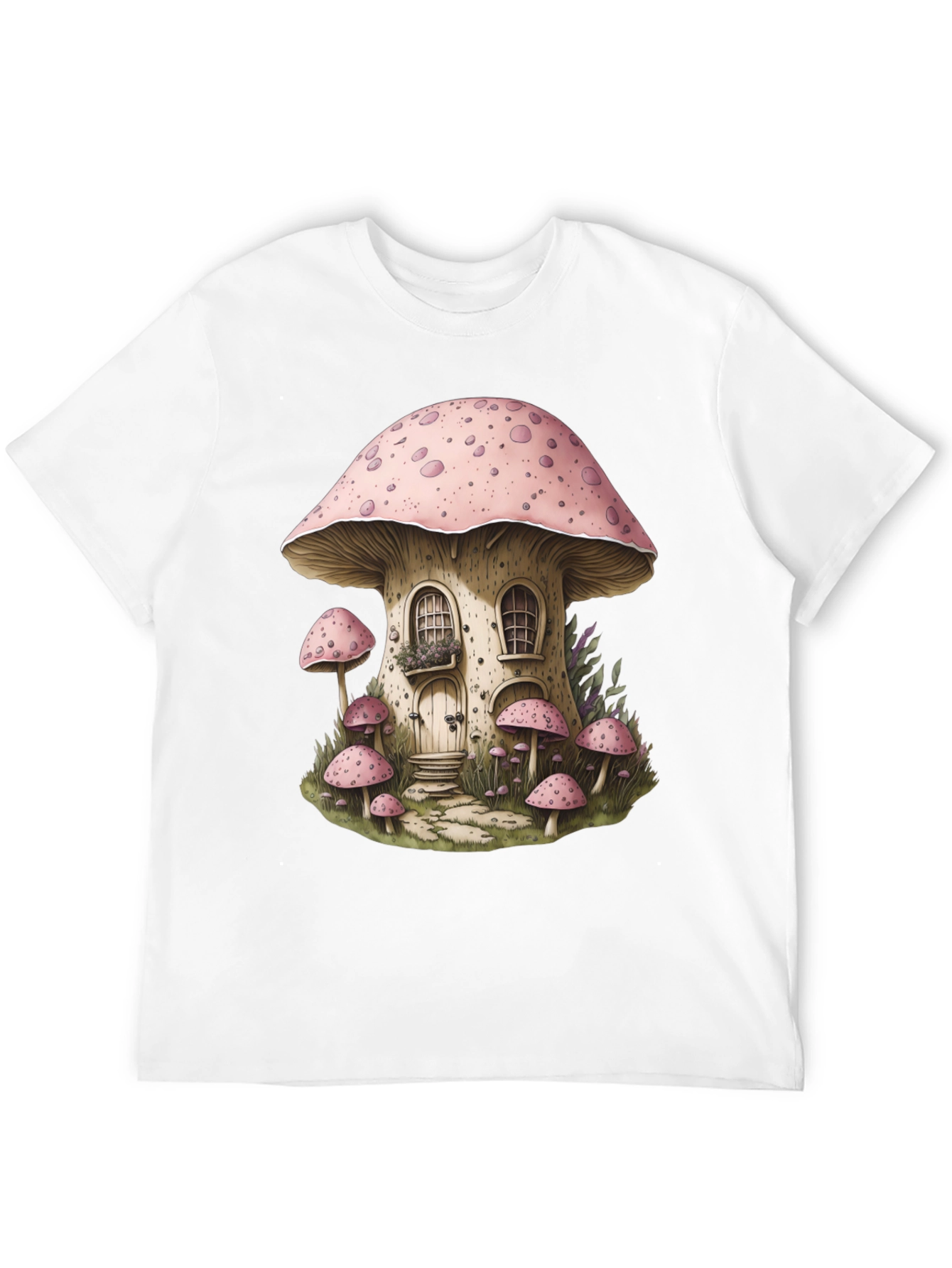 Mushroom House Graphic Tee - Whimsical Design