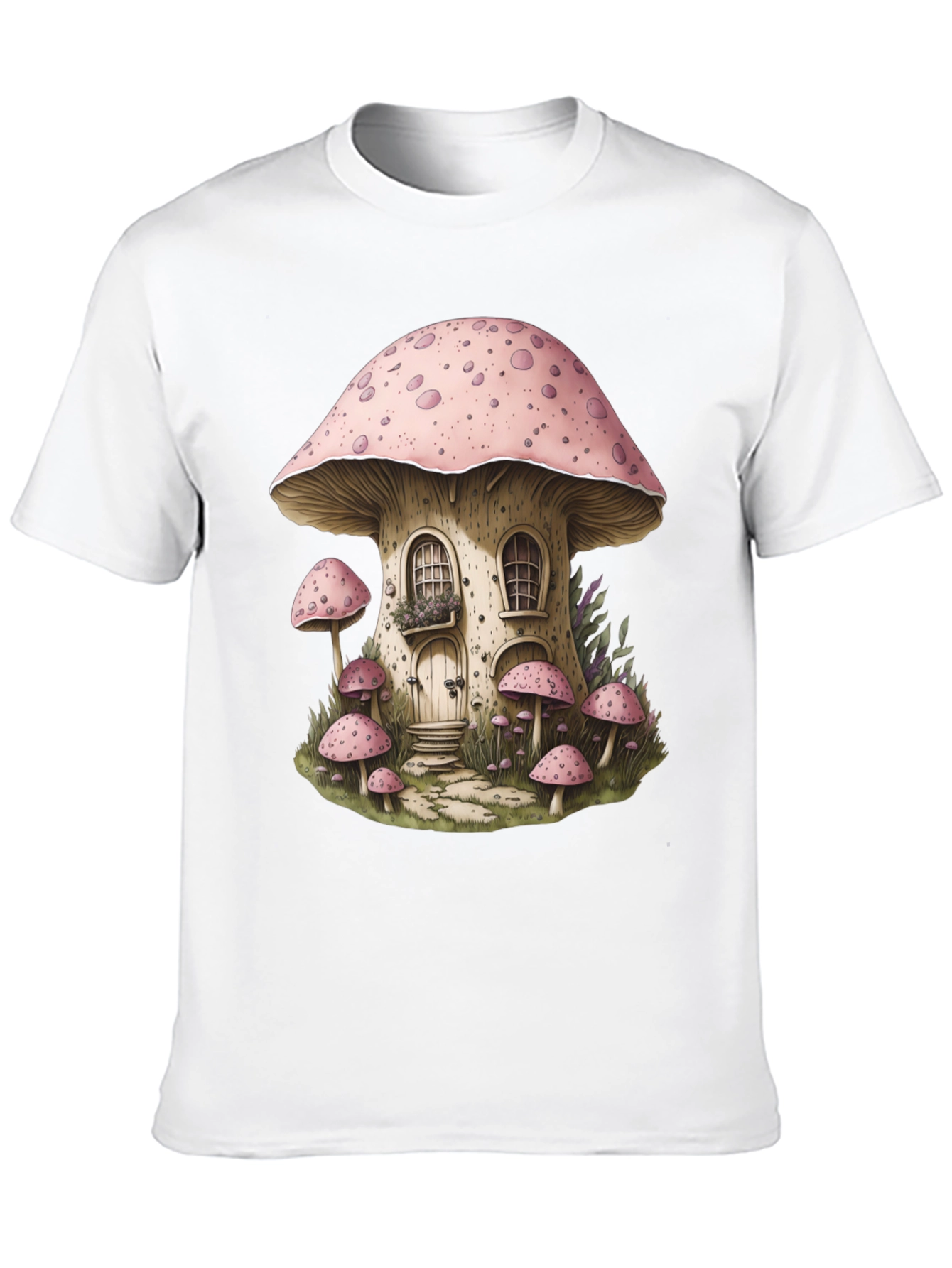 Mushroom House Graphic Tee - Whimsical Design