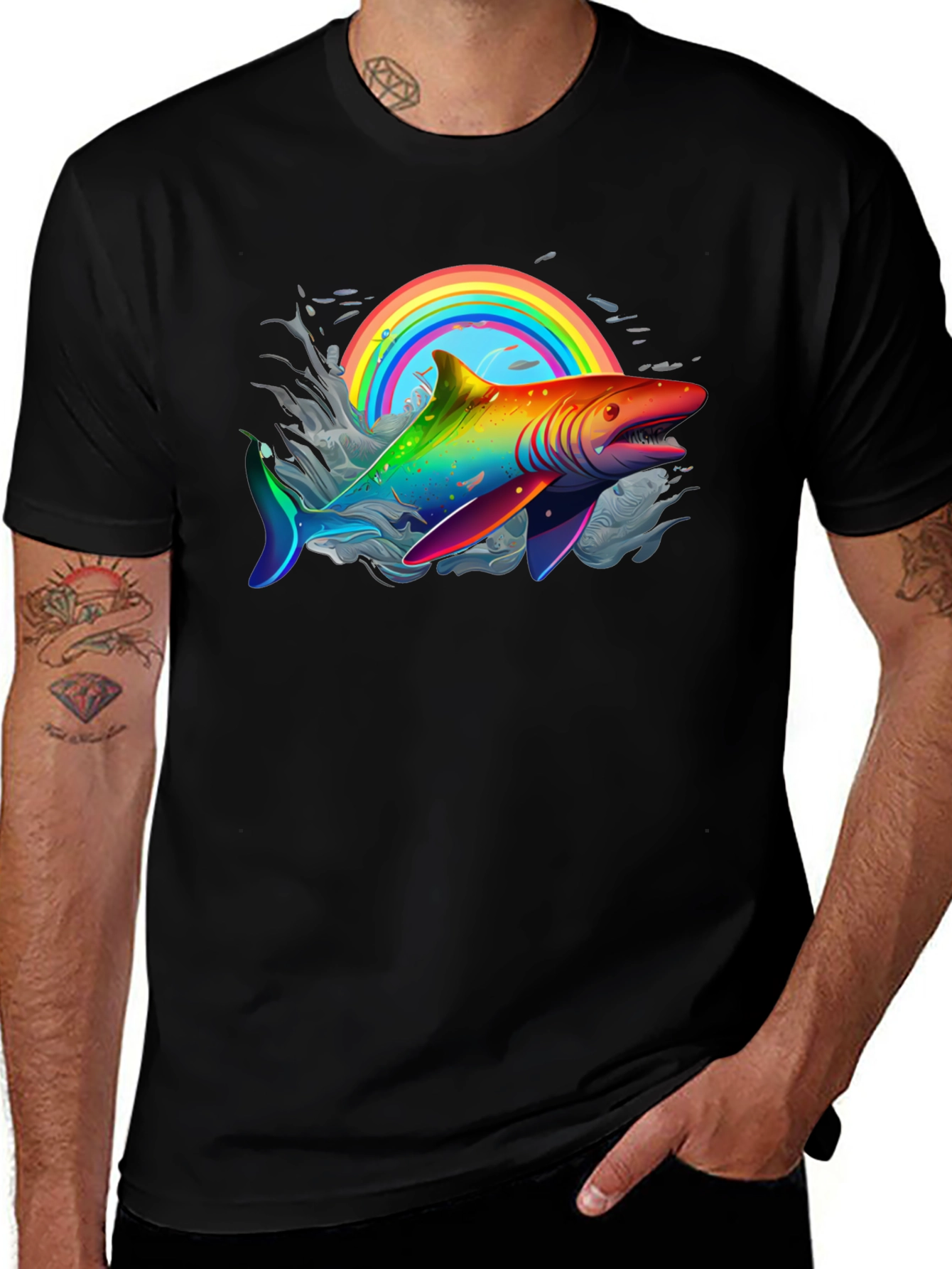 Rainbow Shark Graphic Tee