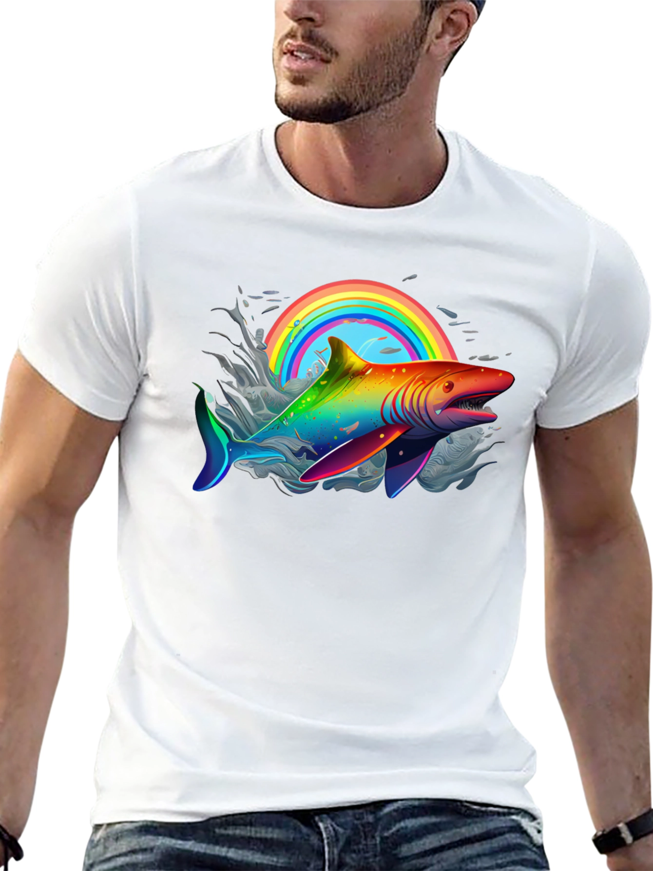 Rainbow Shark Graphic Tee