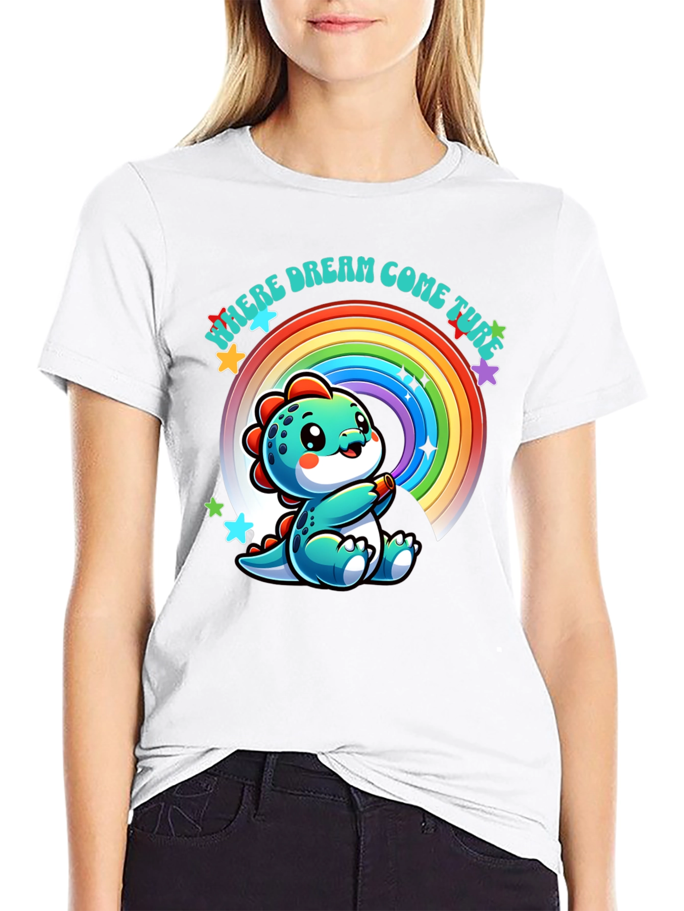 Cute Dinosaur Rainbow T-Shirt