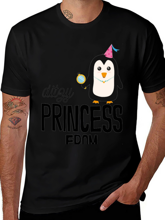 Dizty Princess Penguin Black T-Shirt