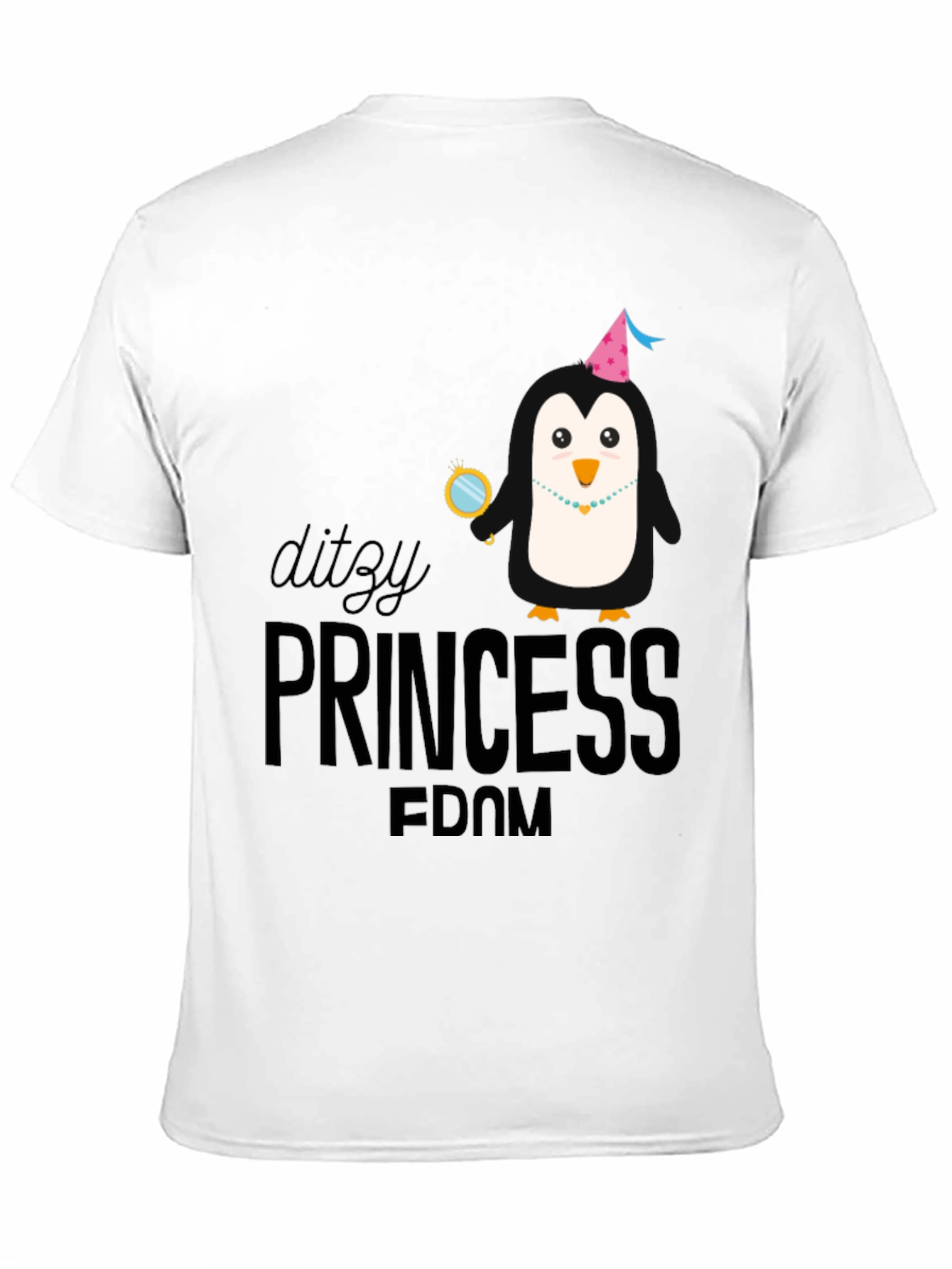 Dizty Princess Penguin Black T-Shirt