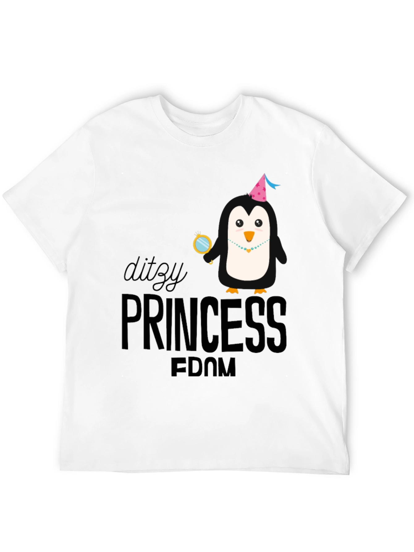 Dizty Princess Penguin Black T-Shirt
