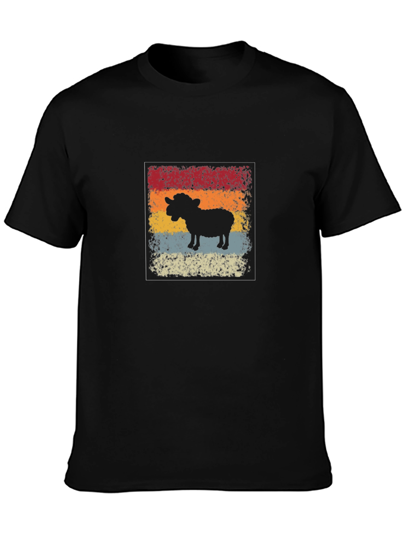 Retro Sheep Graphic Tee - Mens Black T-Shirt