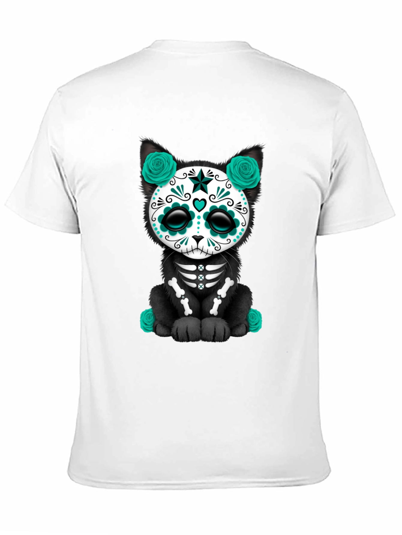 Day of the Dead Cat Graphic T-Shirt