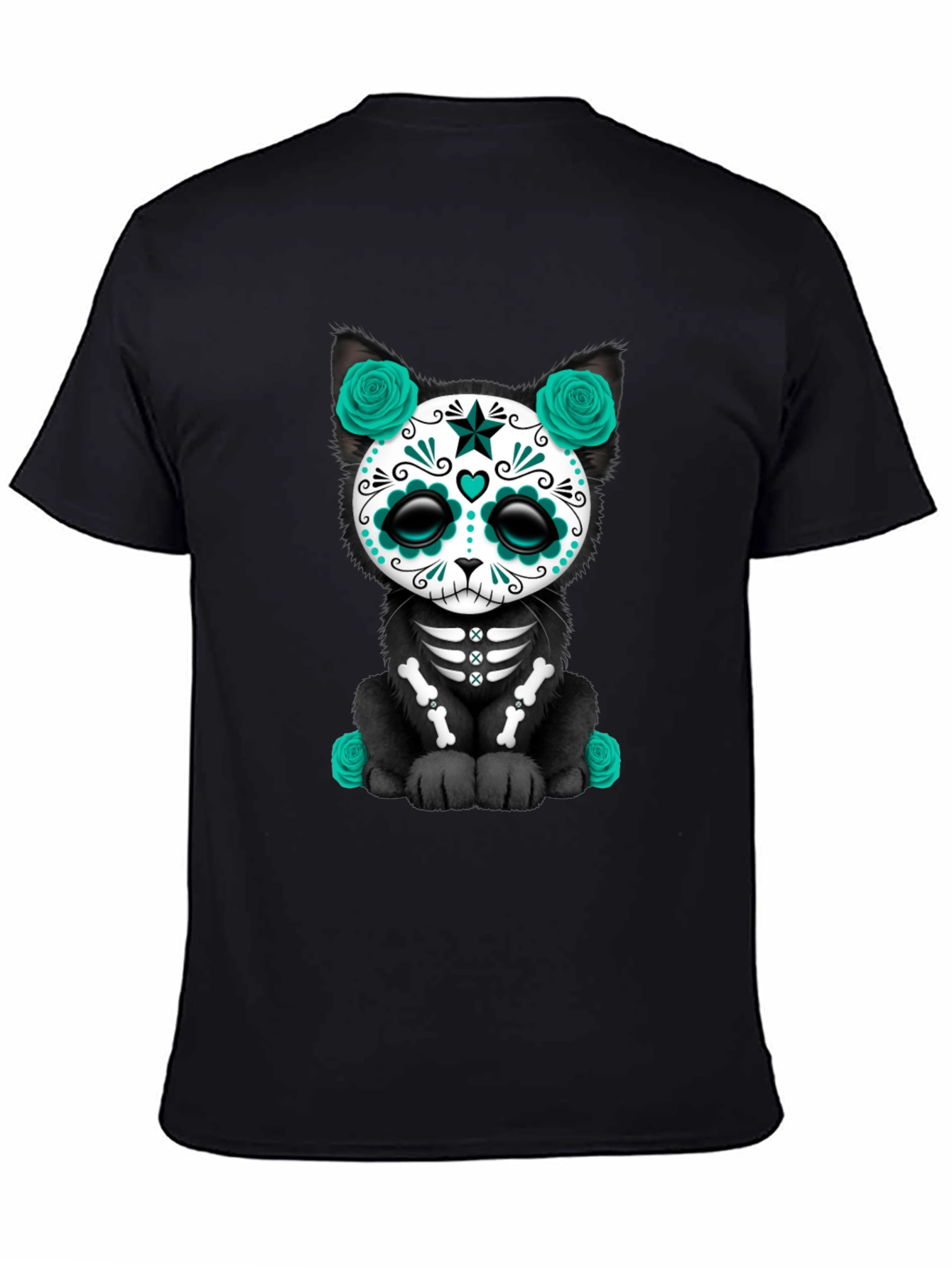 Day of the Dead Cat Graphic T-Shirt