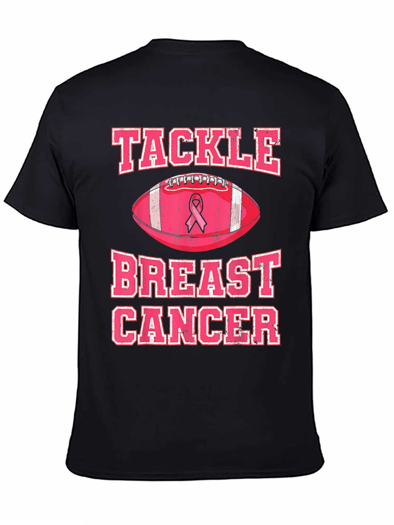Tackle Breast Cancer Awareness Pink Football T-Shirt