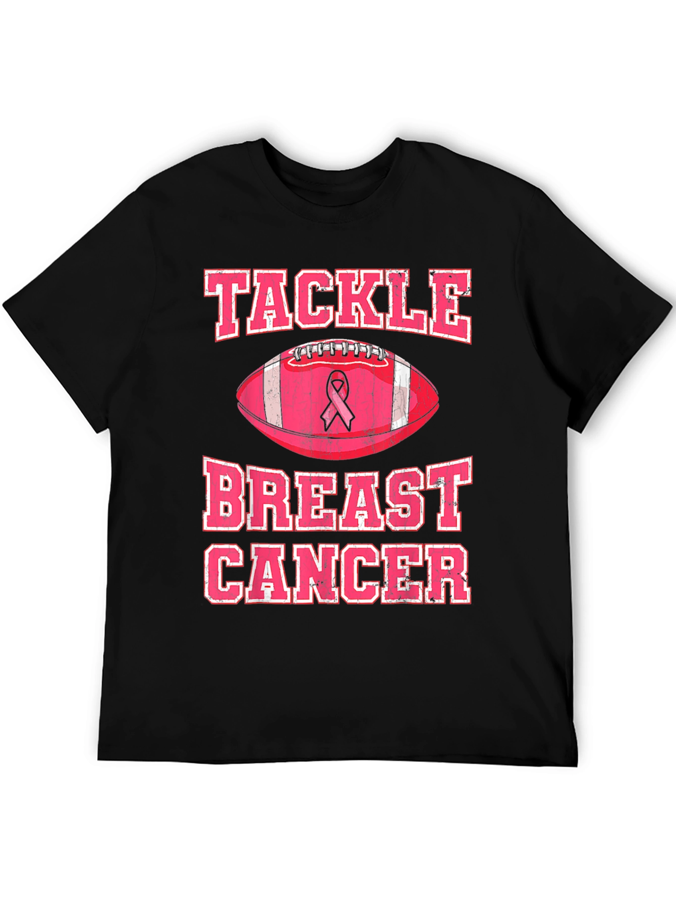 Tackle Breast Cancer Awareness Pink Football T-Shirt