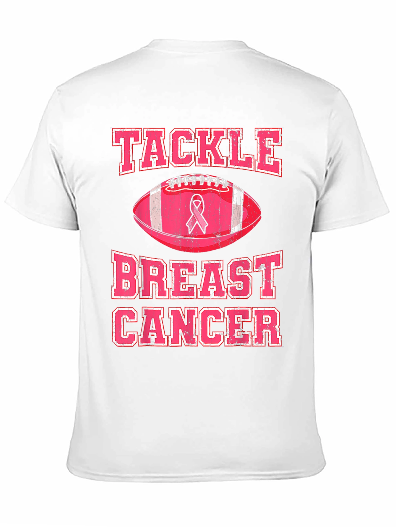Tackle Breast Cancer Awareness Pink Football T-Shirt