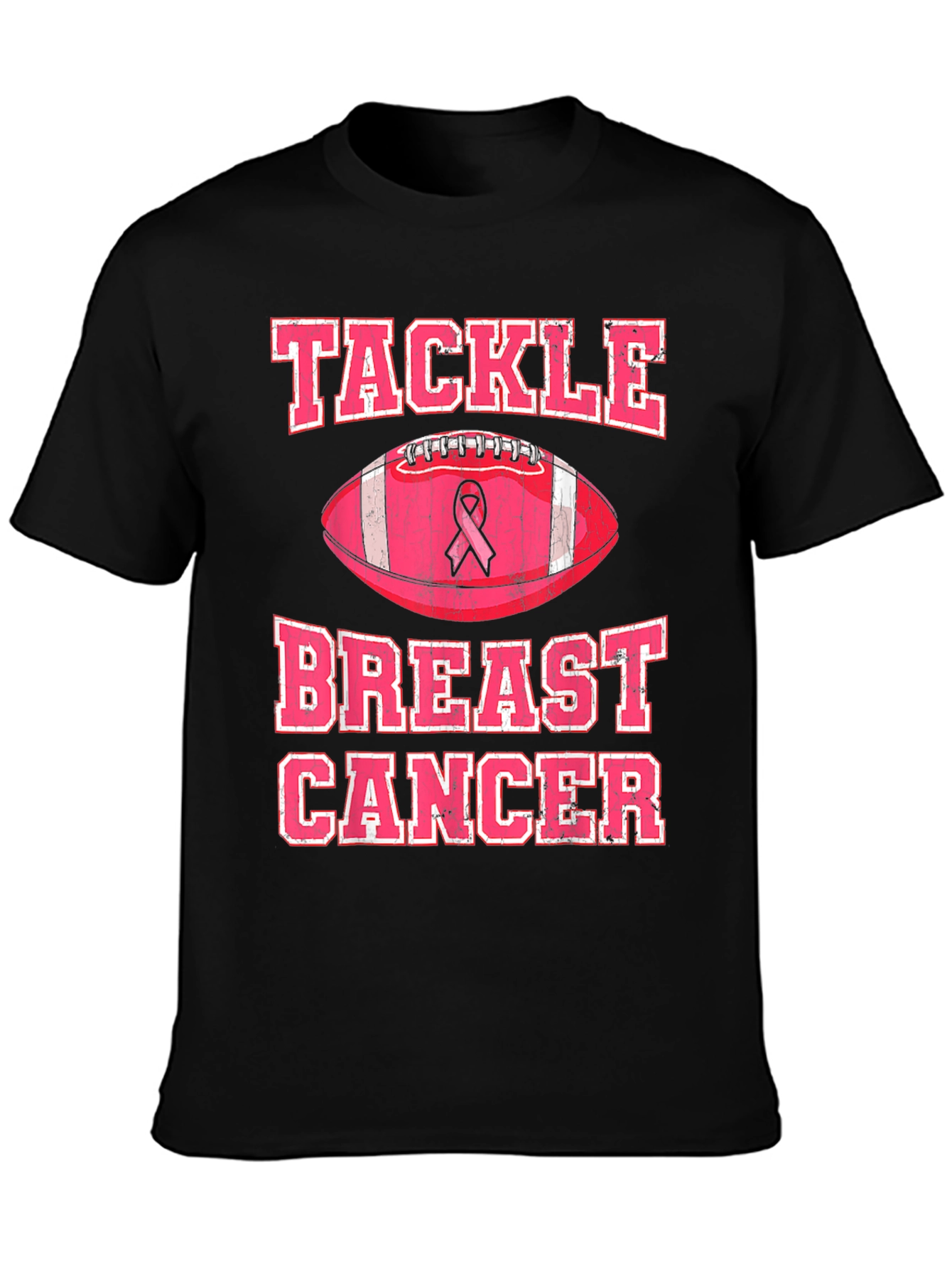 Tackle Breast Cancer Awareness Pink Football T-Shirt