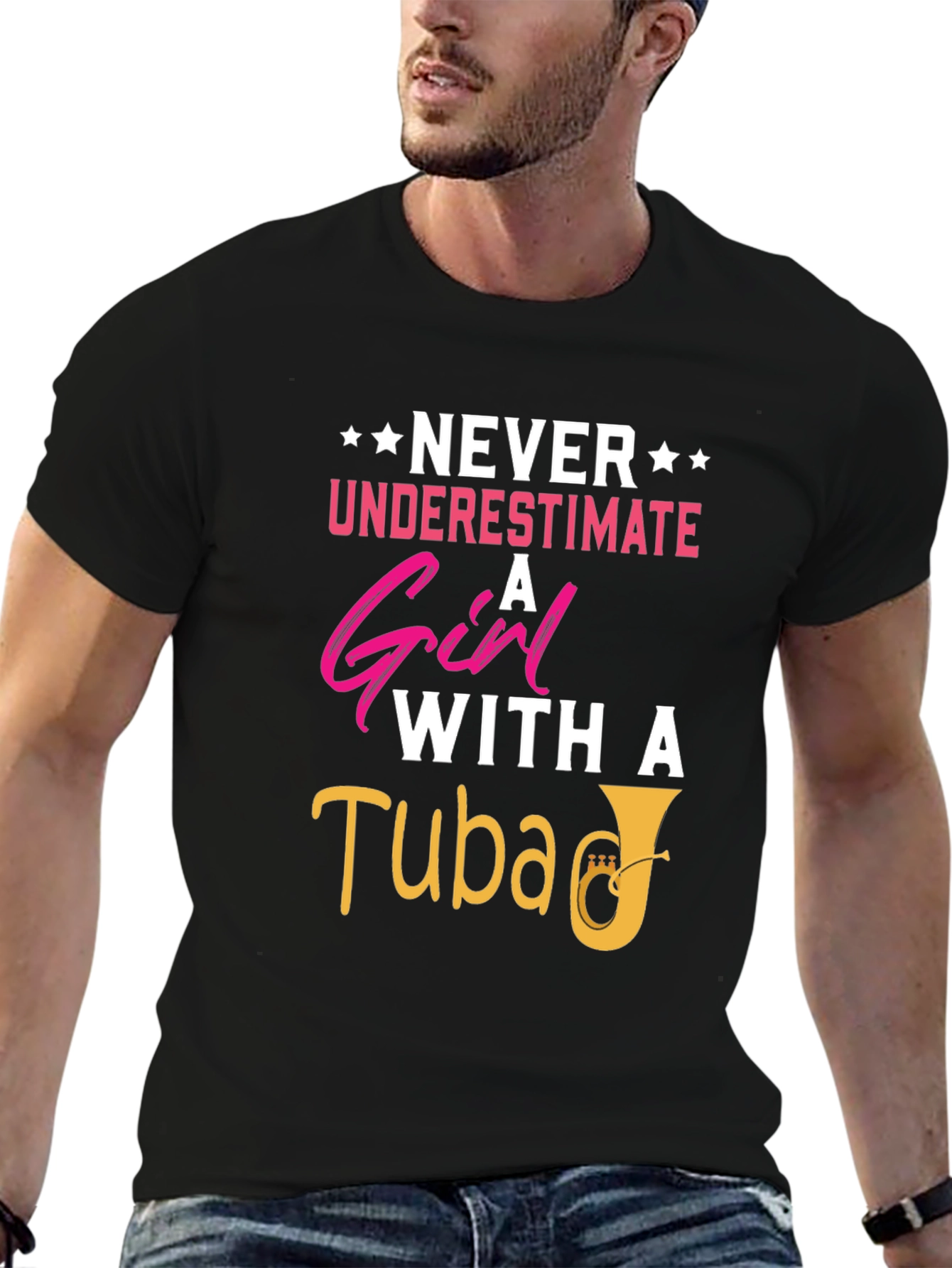 Never Underestimate Girl With Tuba T-Shirt
