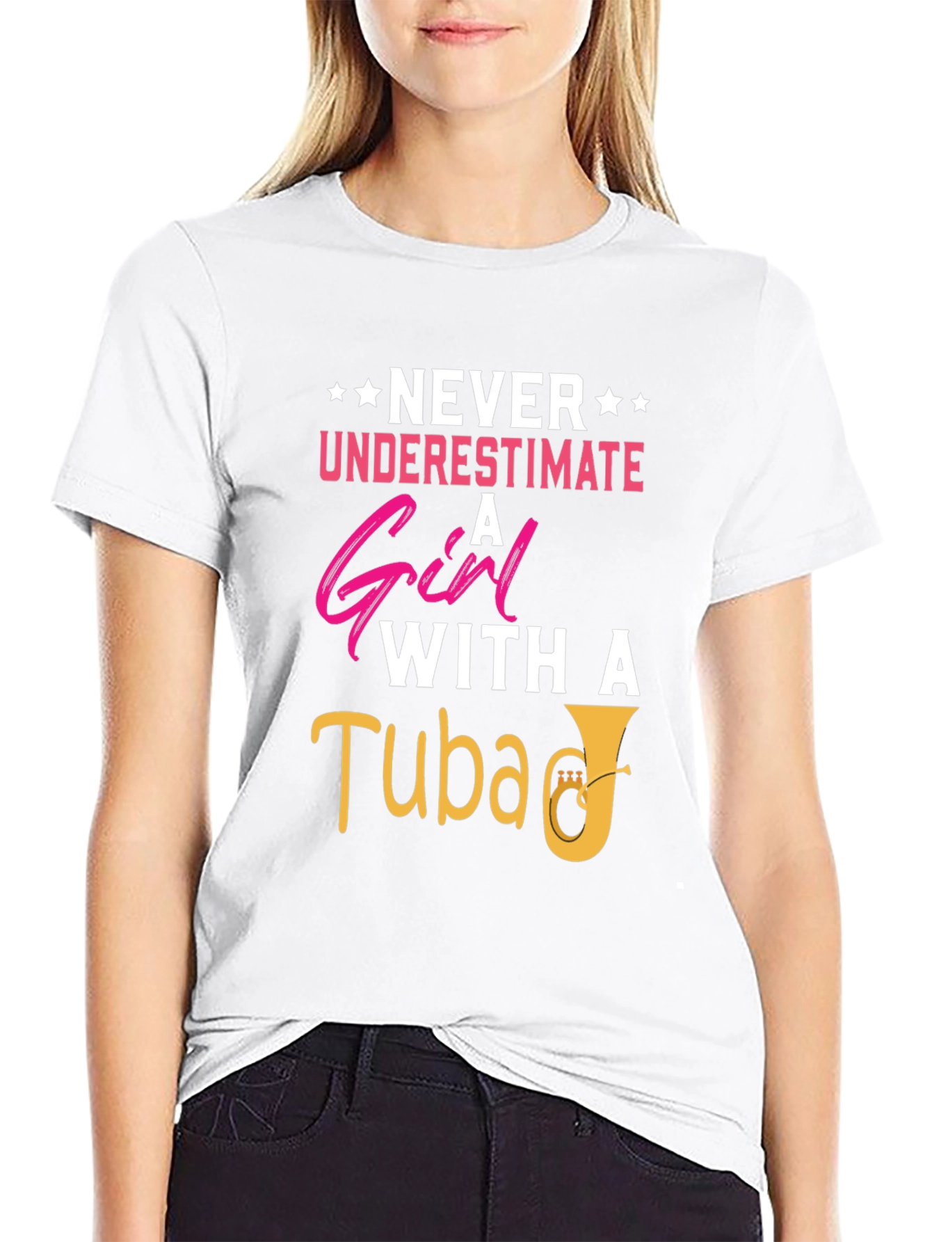 Never Underestimate Girl With Tuba T-Shirt