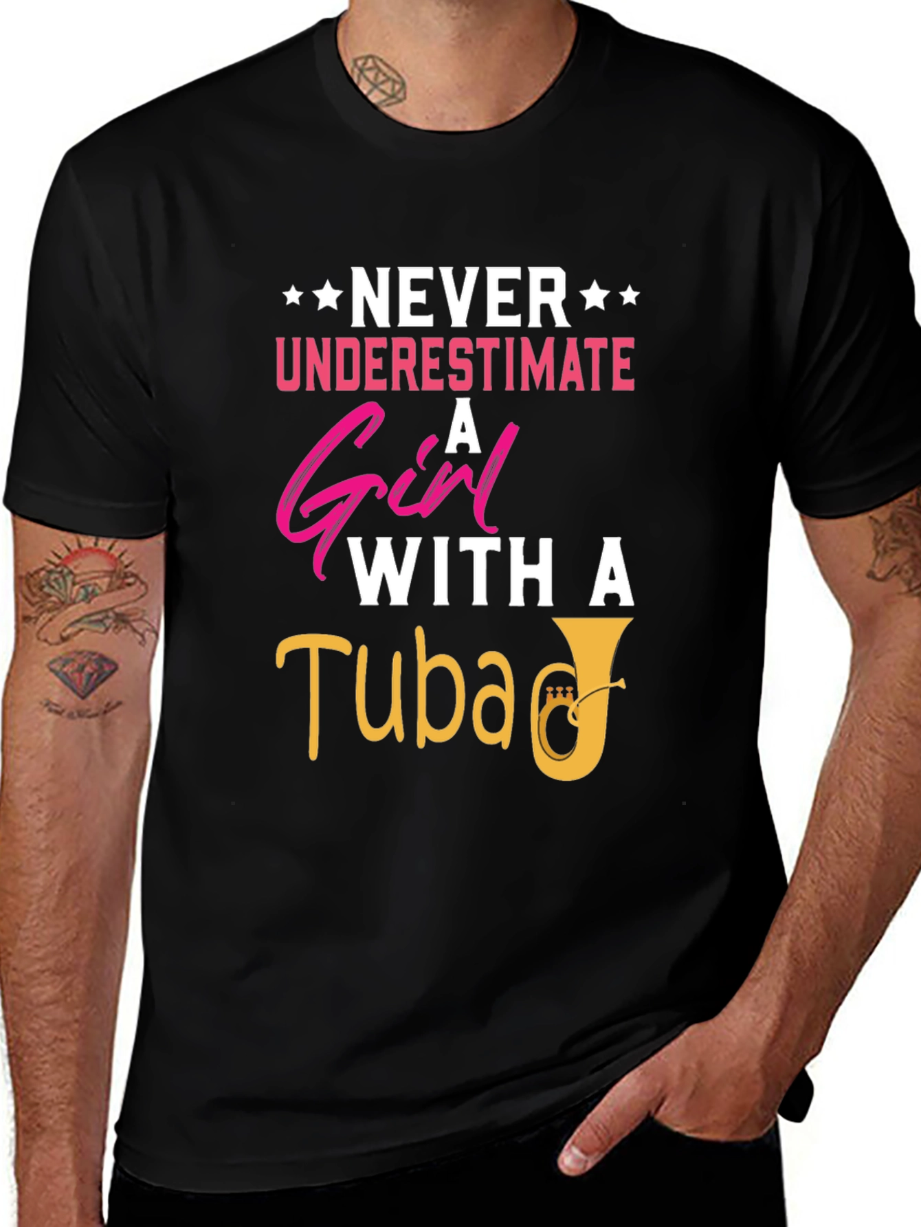 Never Underestimate Girl With Tuba T-Shirt