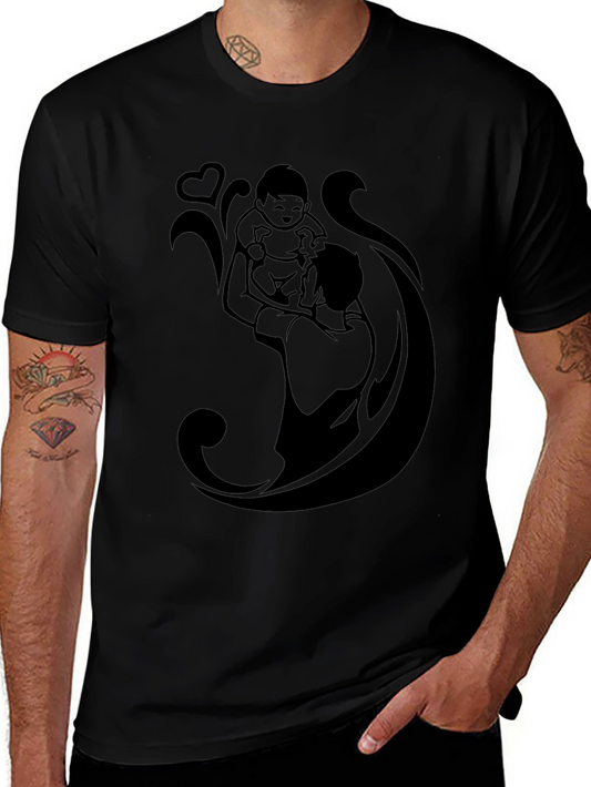 Dad & Baby Black Graphic Tee - Fathers Day Gift