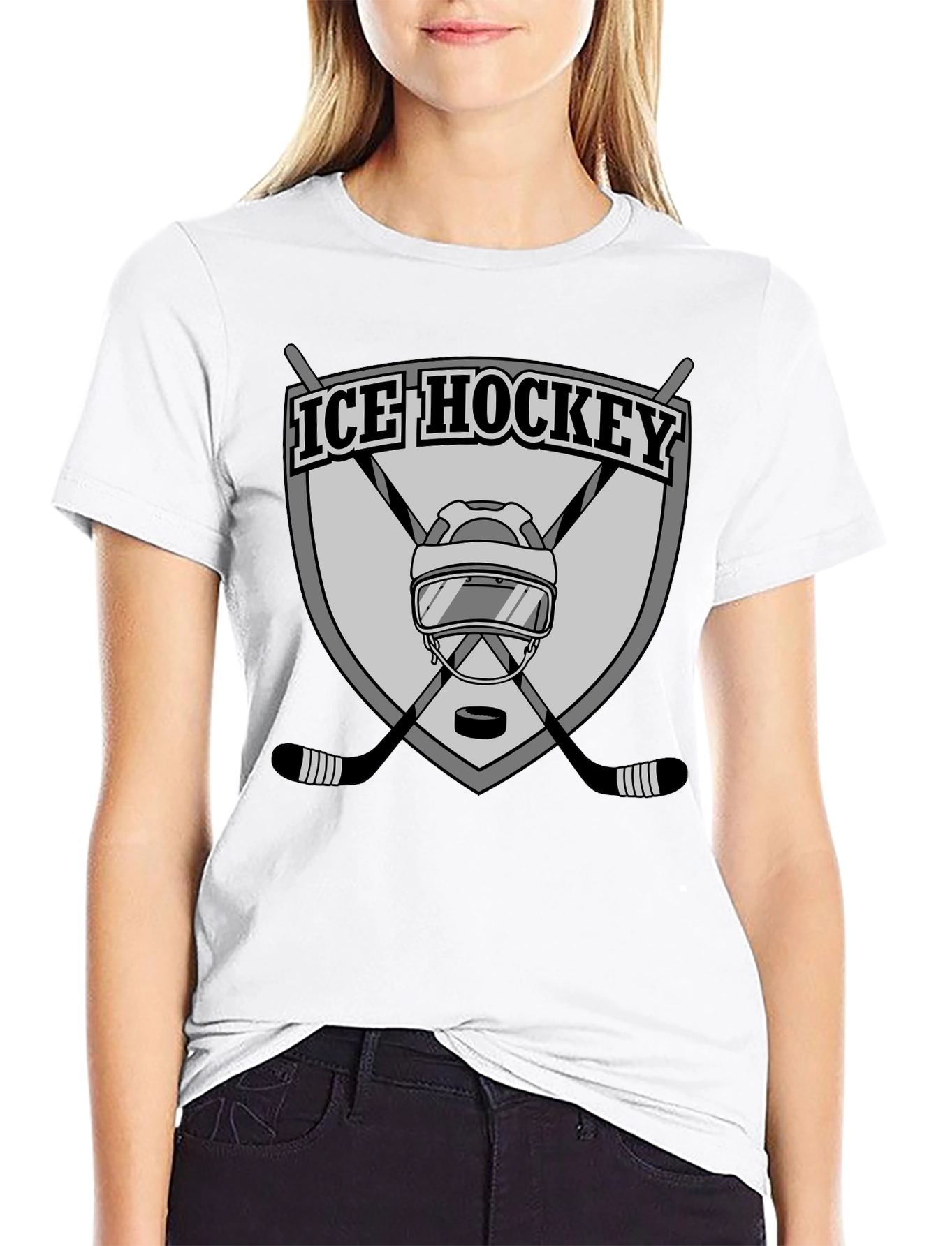 Ice Hockey Graphic Tee - Black