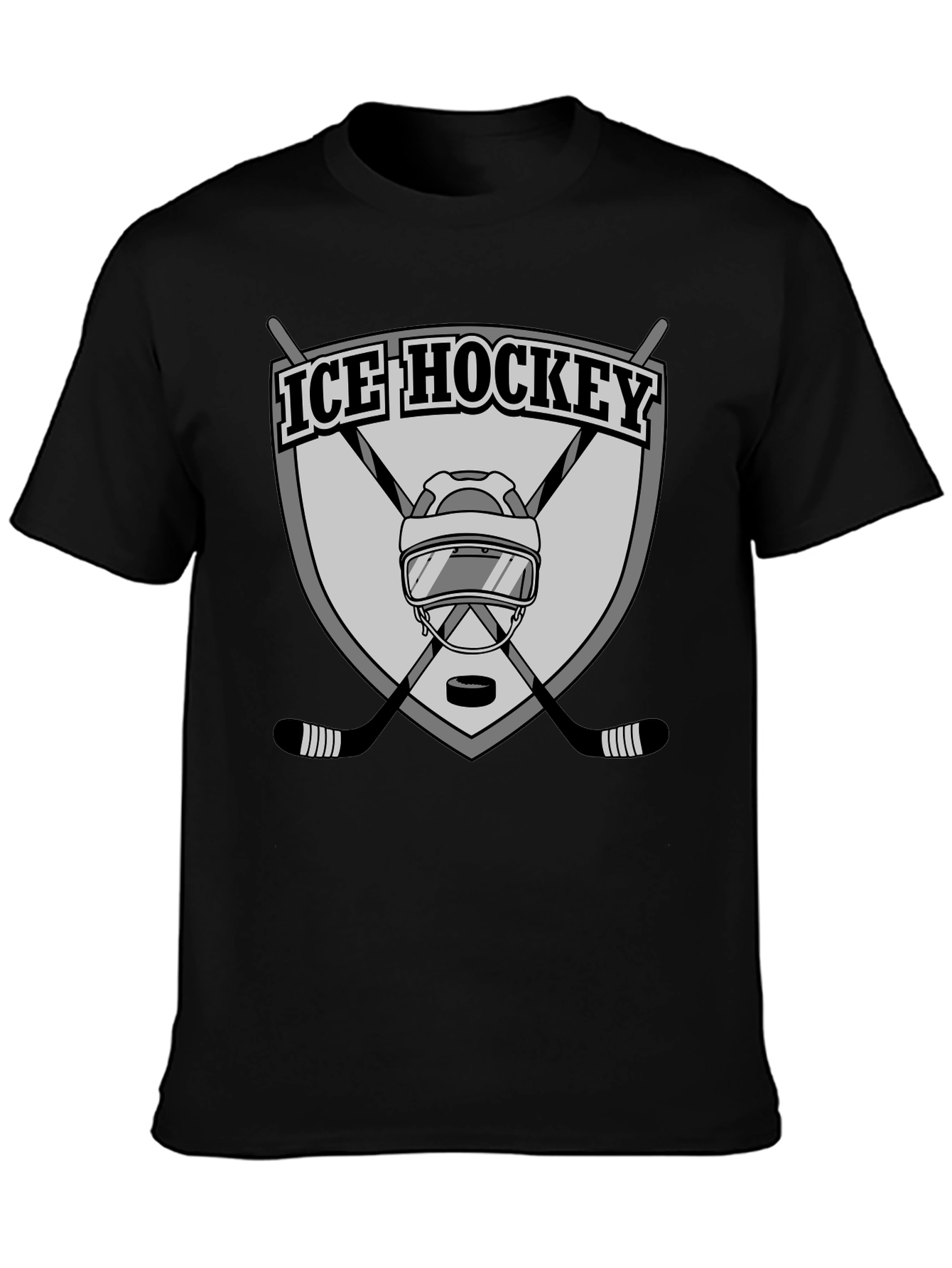 Ice Hockey Graphic Tee - Black