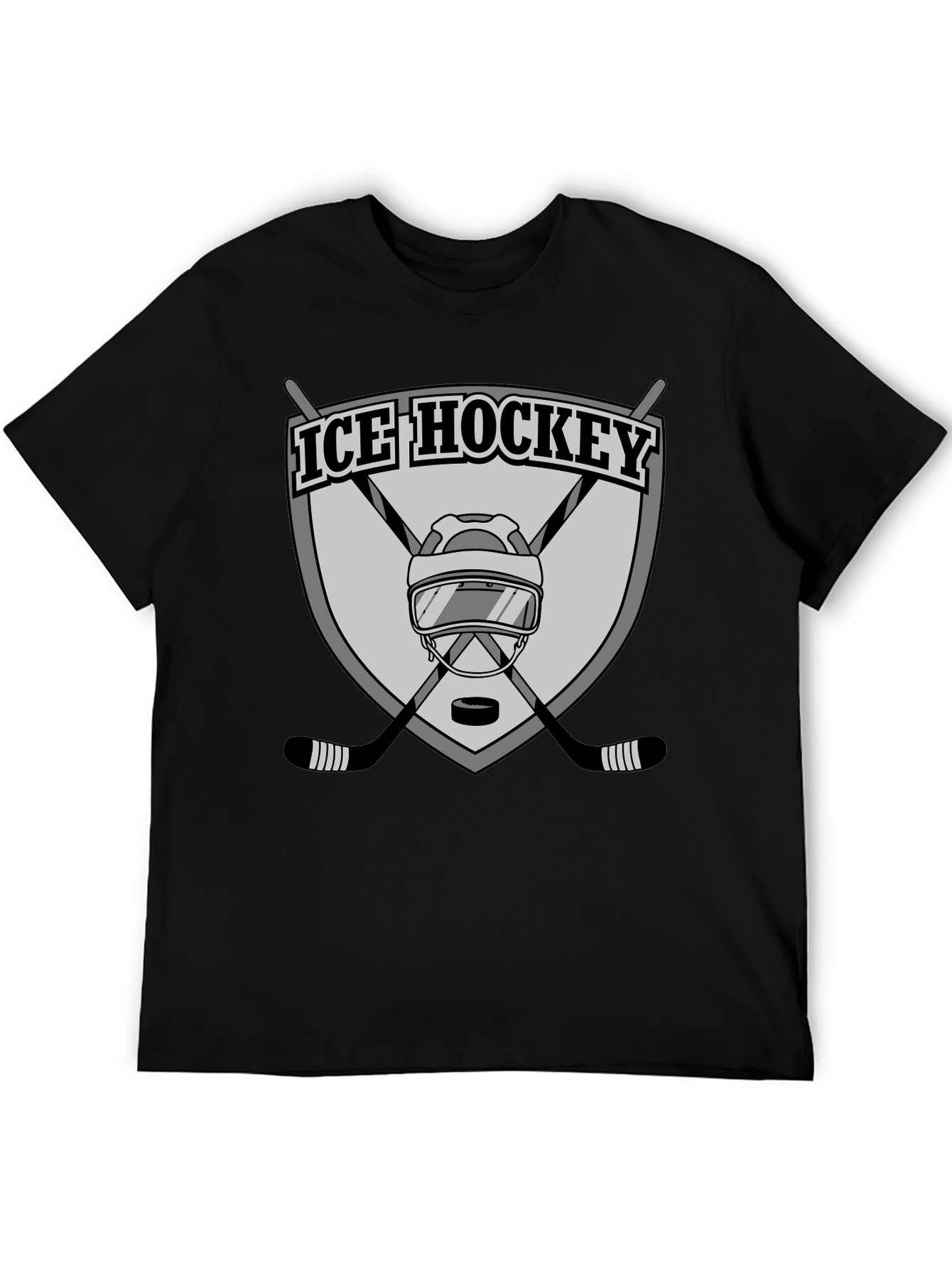Ice Hockey Graphic Tee - Black