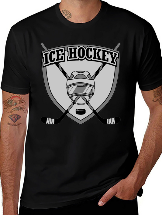 Ice Hockey Graphic Tee - Black