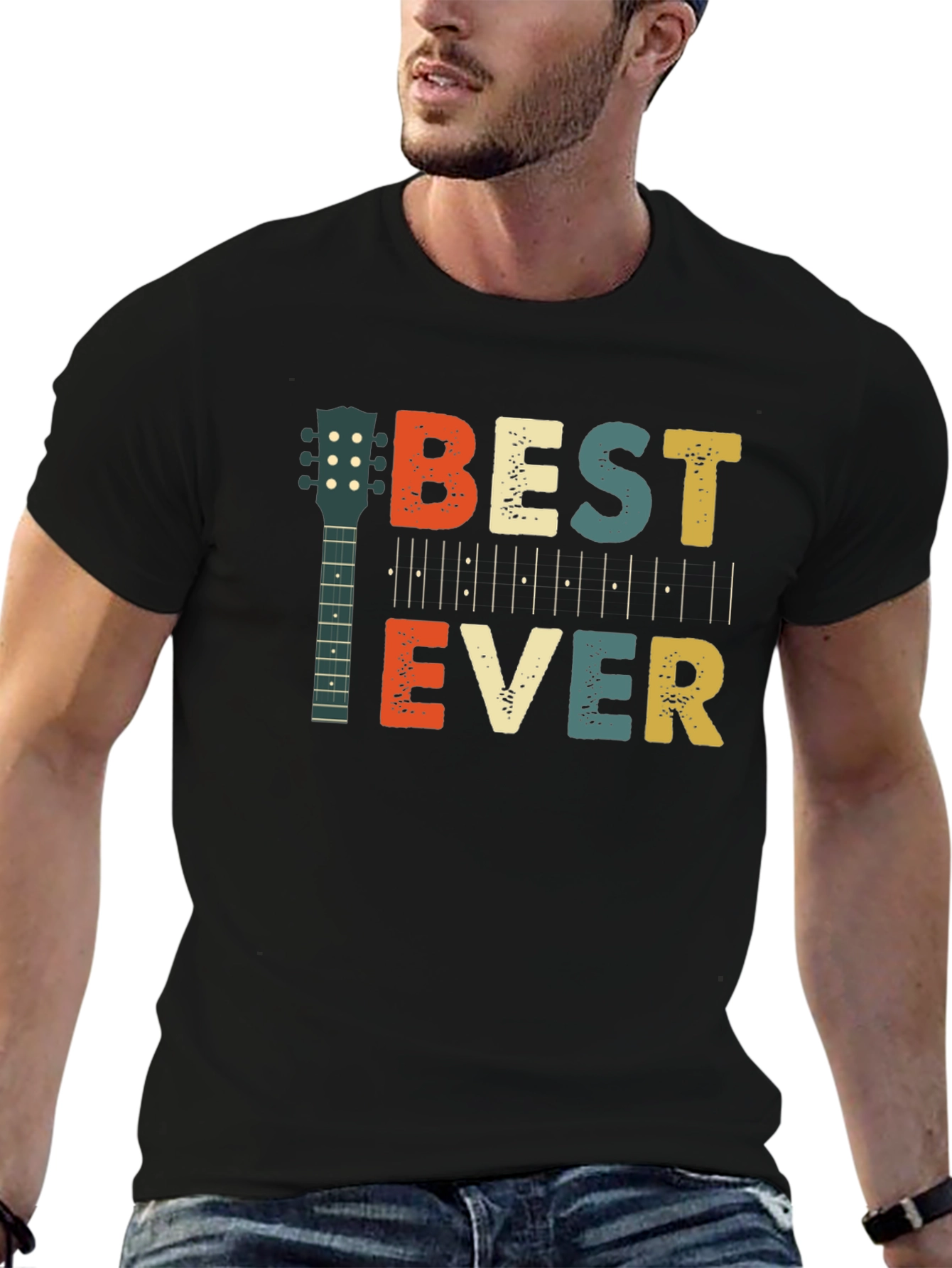 Best Ever Guitar T-Shirt Retro Graphic Tee