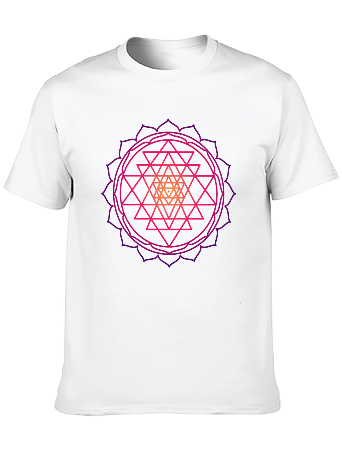 Geometric Mandala Graphic Tee - Black Cotton T-Shirt
