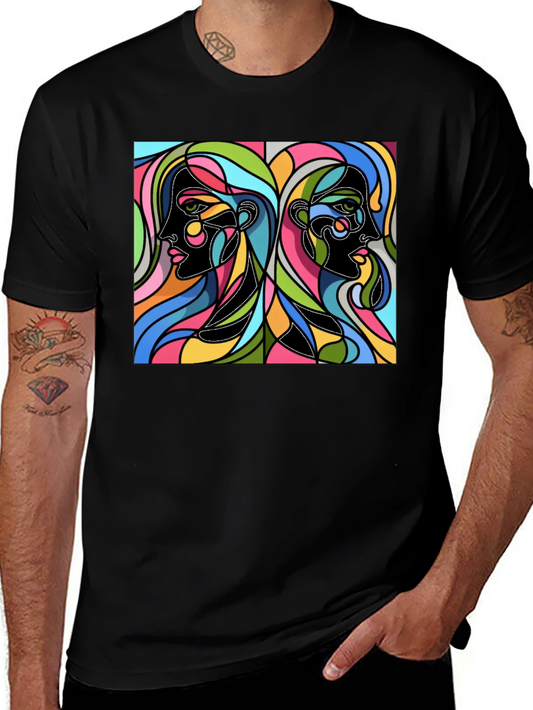 Abstract Faces Graphic Tee