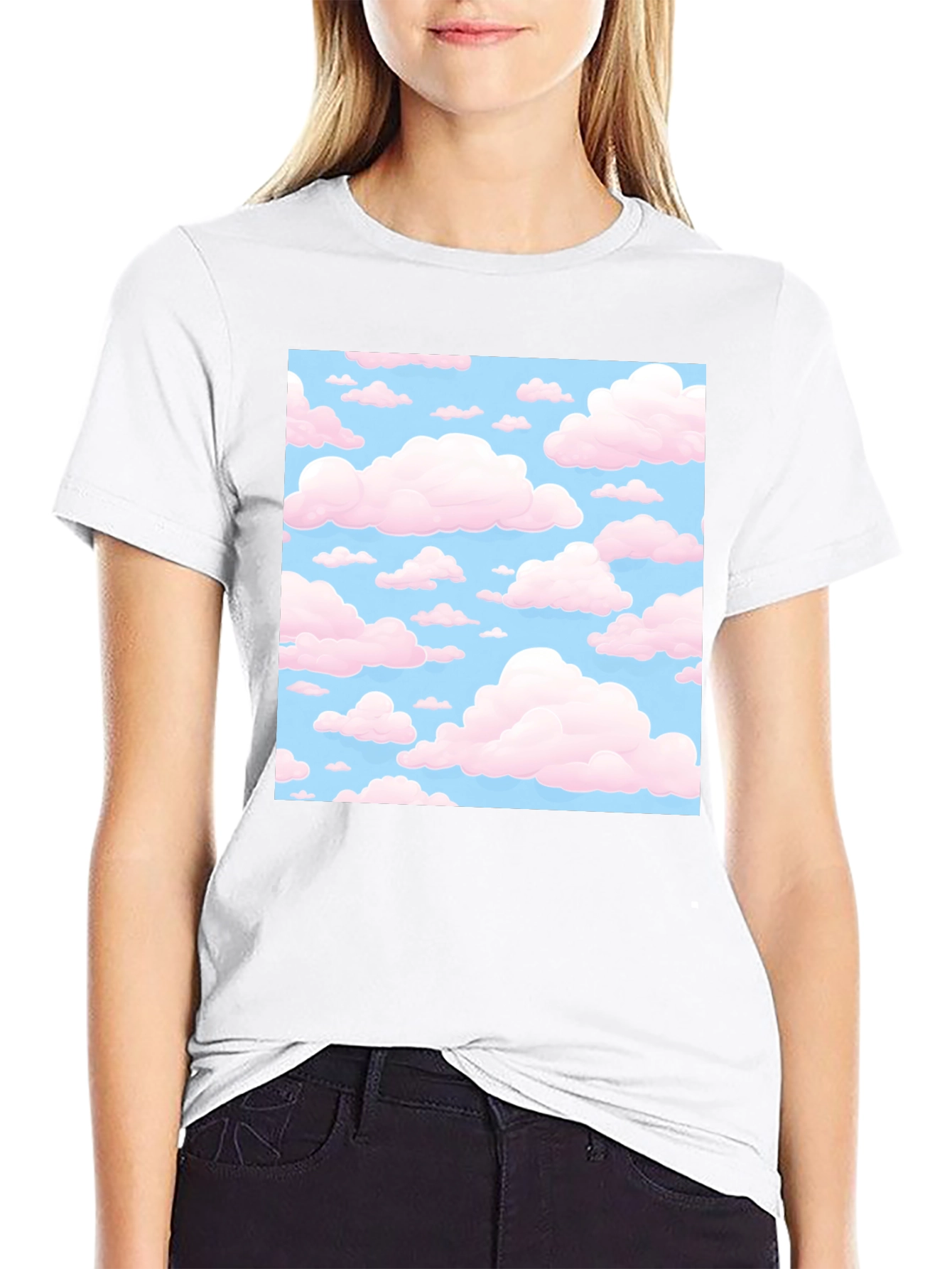 Pastel Clouds Graphic Tee - Dreamy Comfort