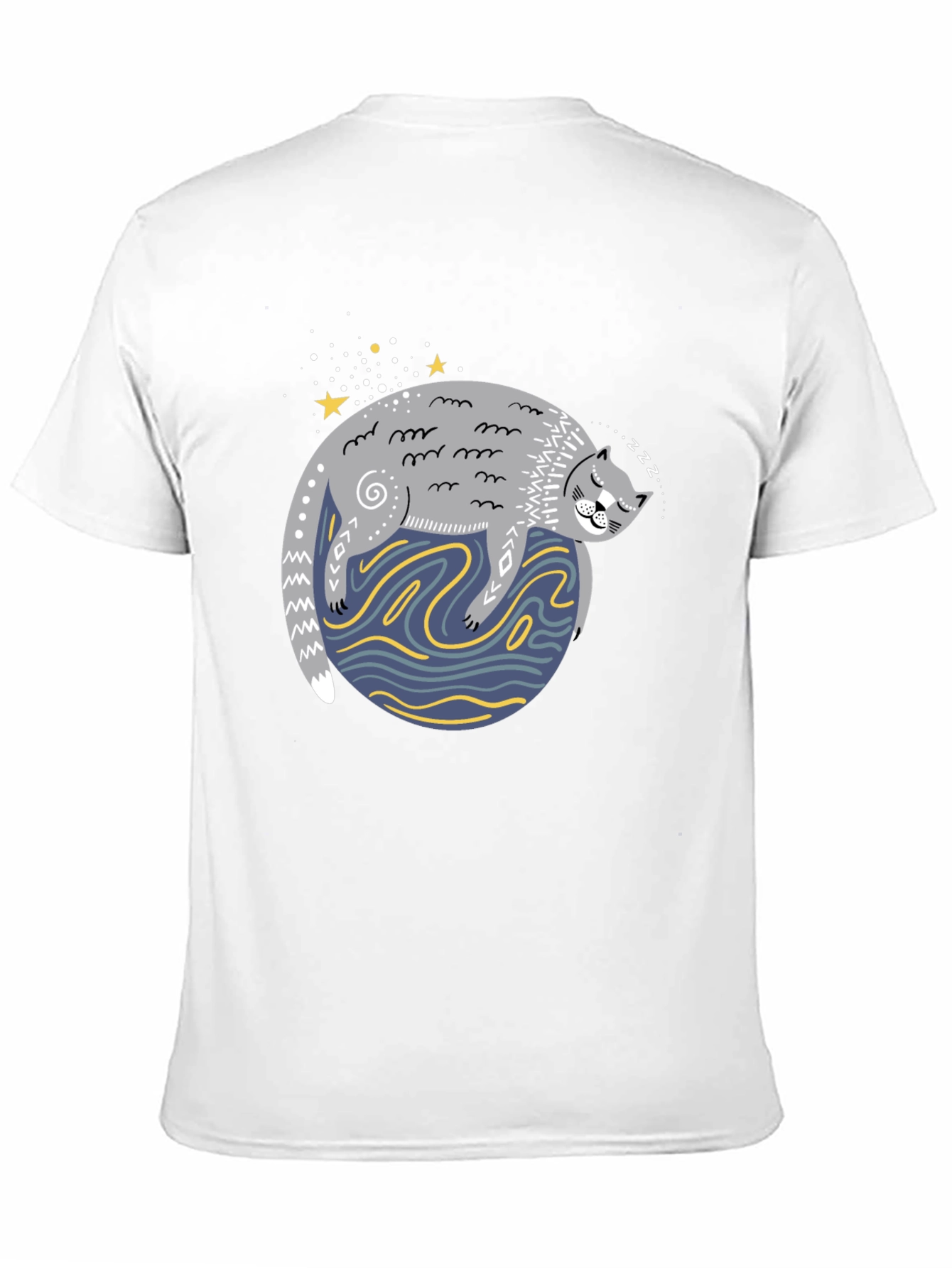 Sleepy Cat Graphic Tee - Comfy Unisex Black T-Shirt
