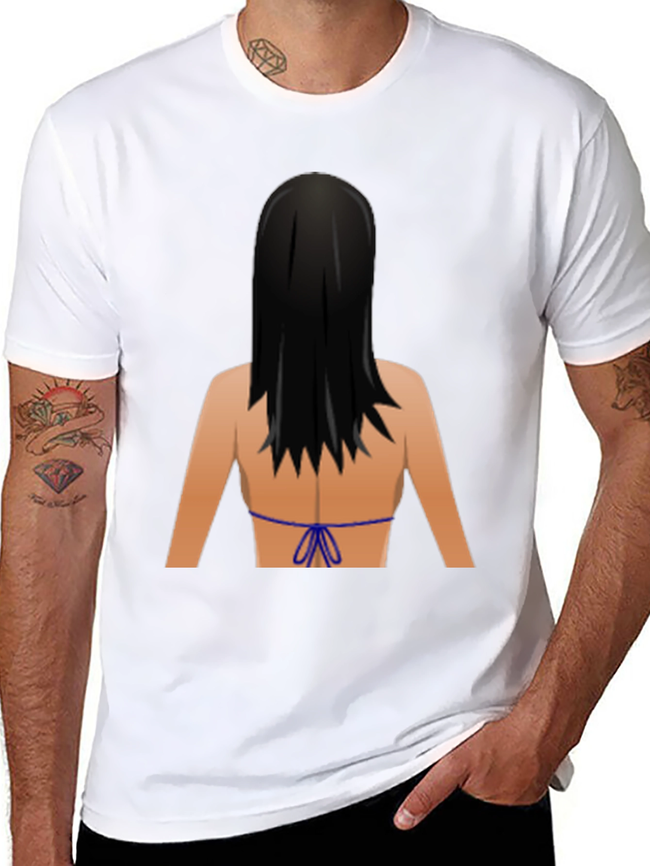 Novelty Graphic Tee - Womens Back Emoji