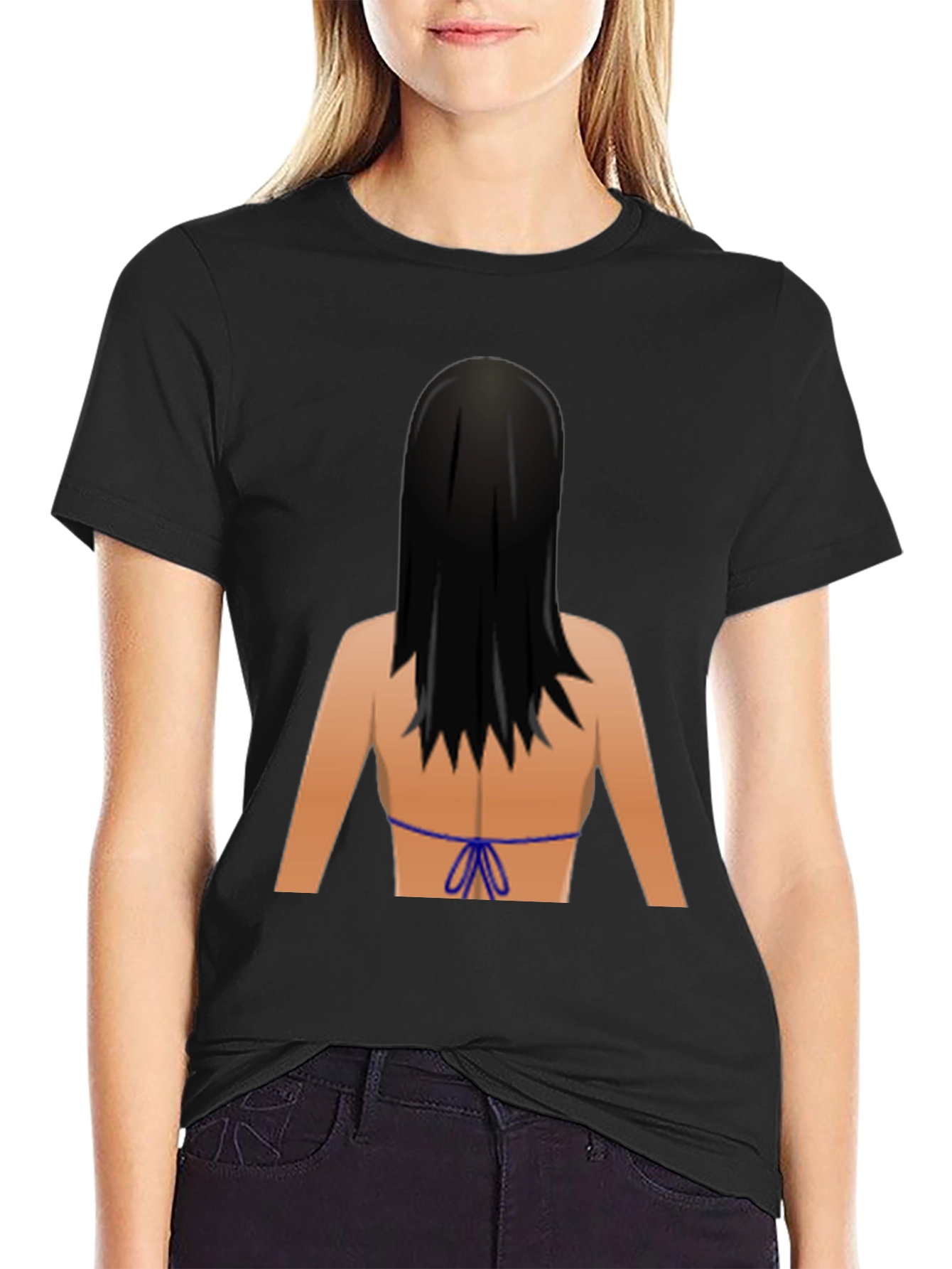 Novelty Graphic Tee - Womens Back Emoji