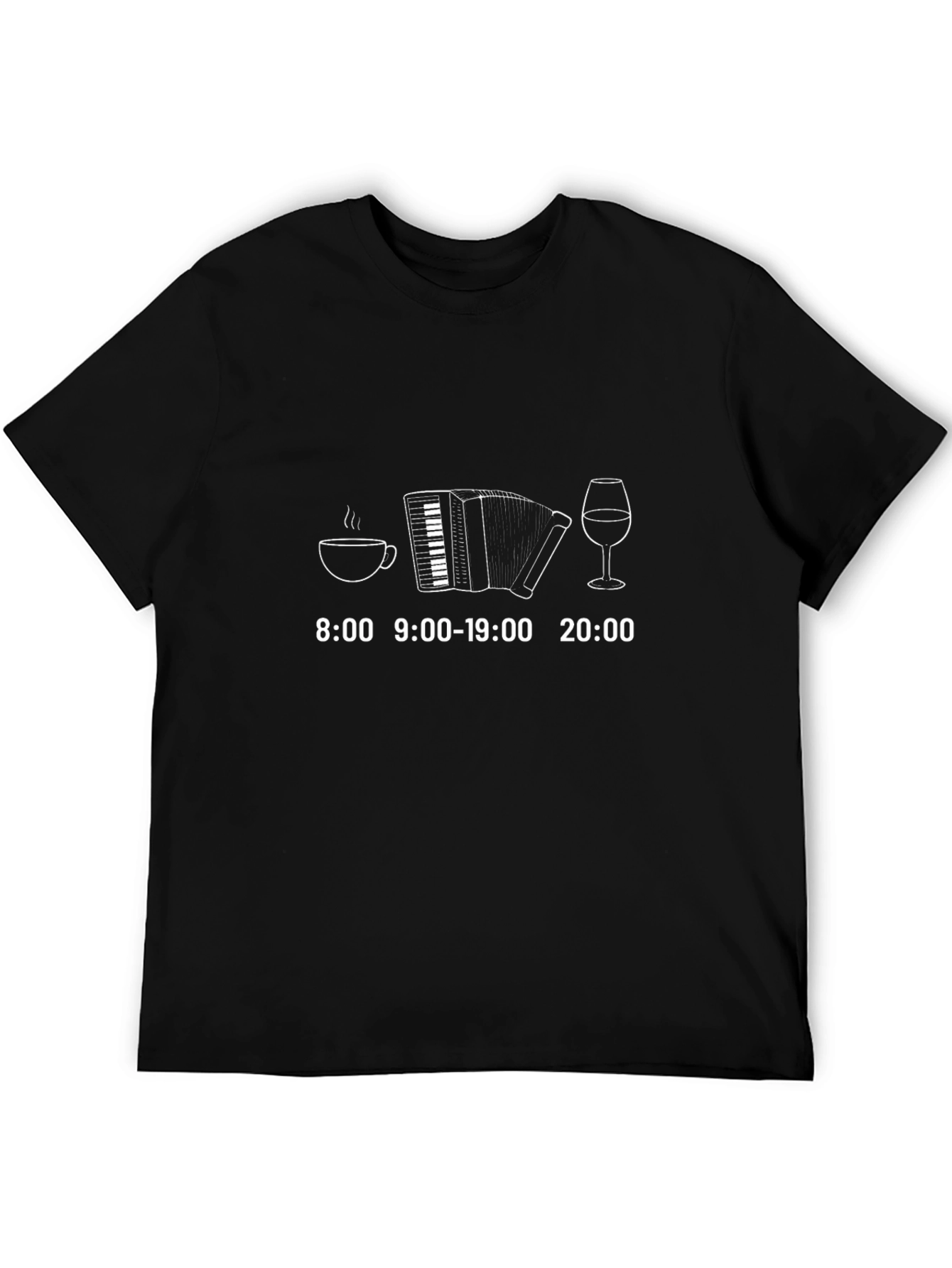 Accordion Coffee Wine Time T-Shirt