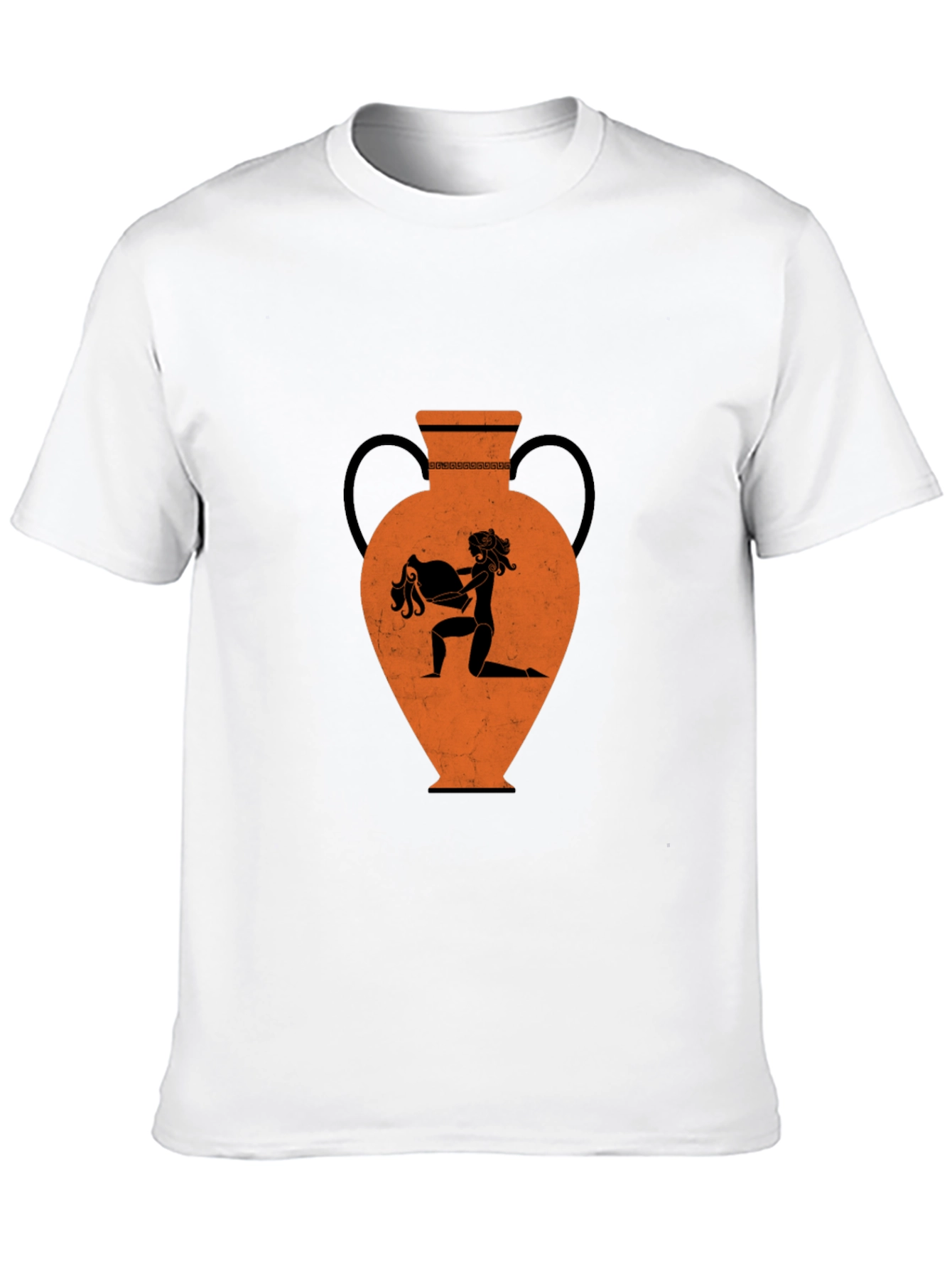 Greek Vase Graphic Tee - Black Cotton T-Shirt
