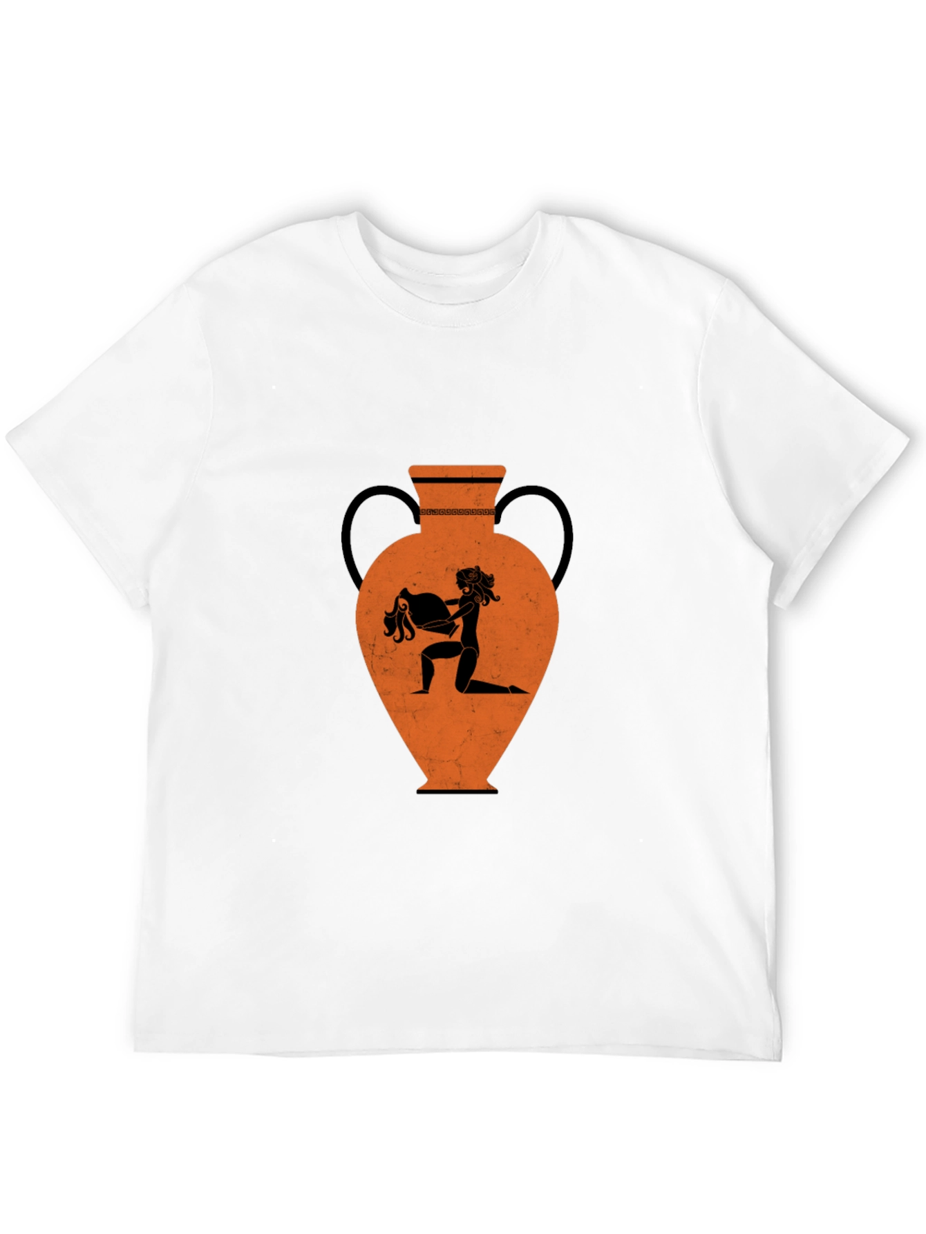 Greek Vase Graphic Tee - Black Cotton T-Shirt