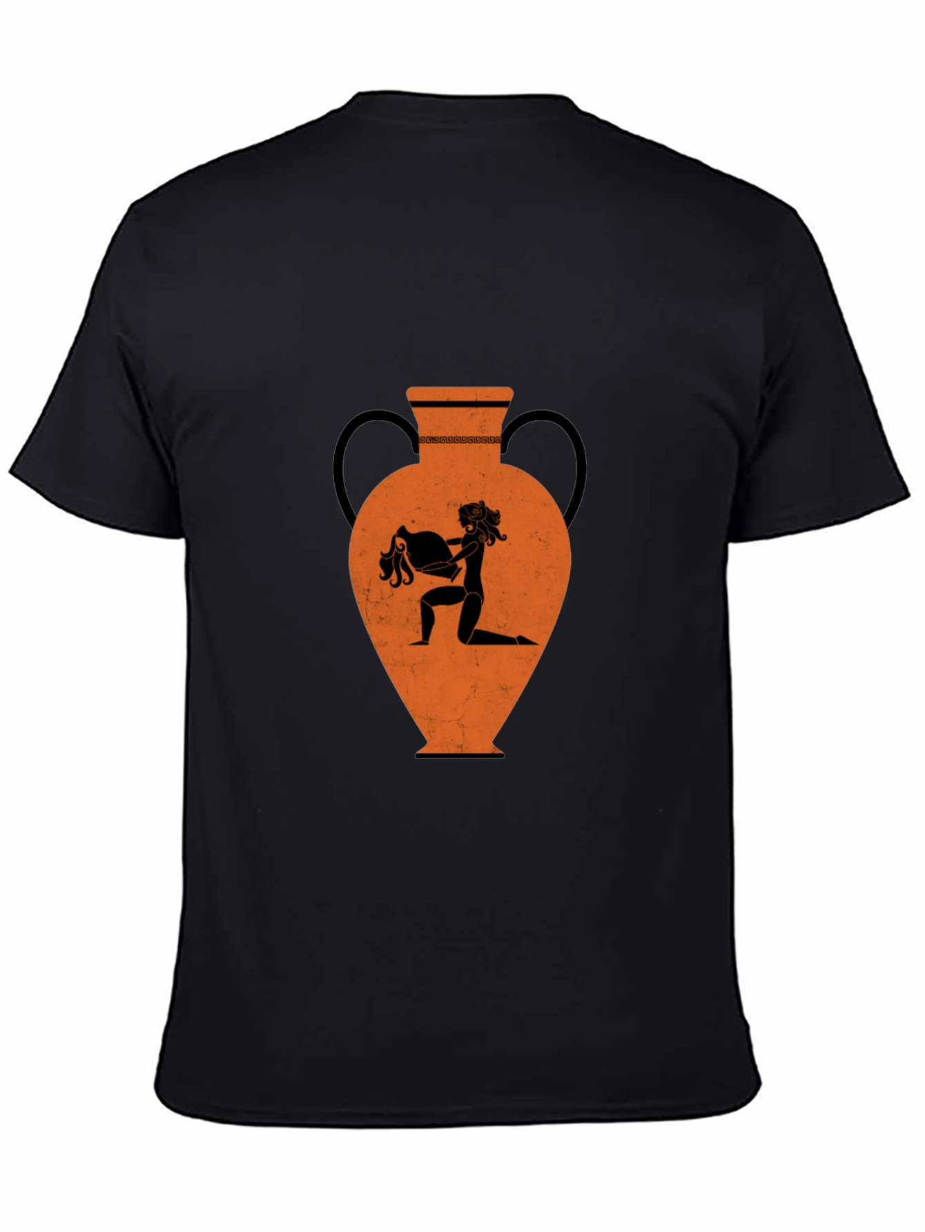 Greek Vase Graphic Tee - Black Cotton T-Shirt